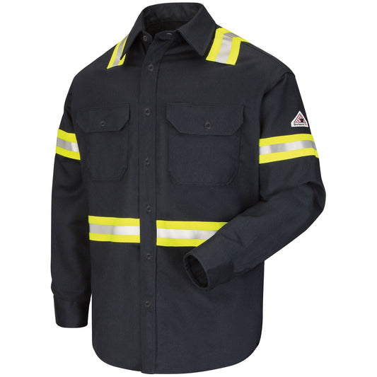 Grey Button Up Shirt - Bulwark FR - Enhanced Visibility