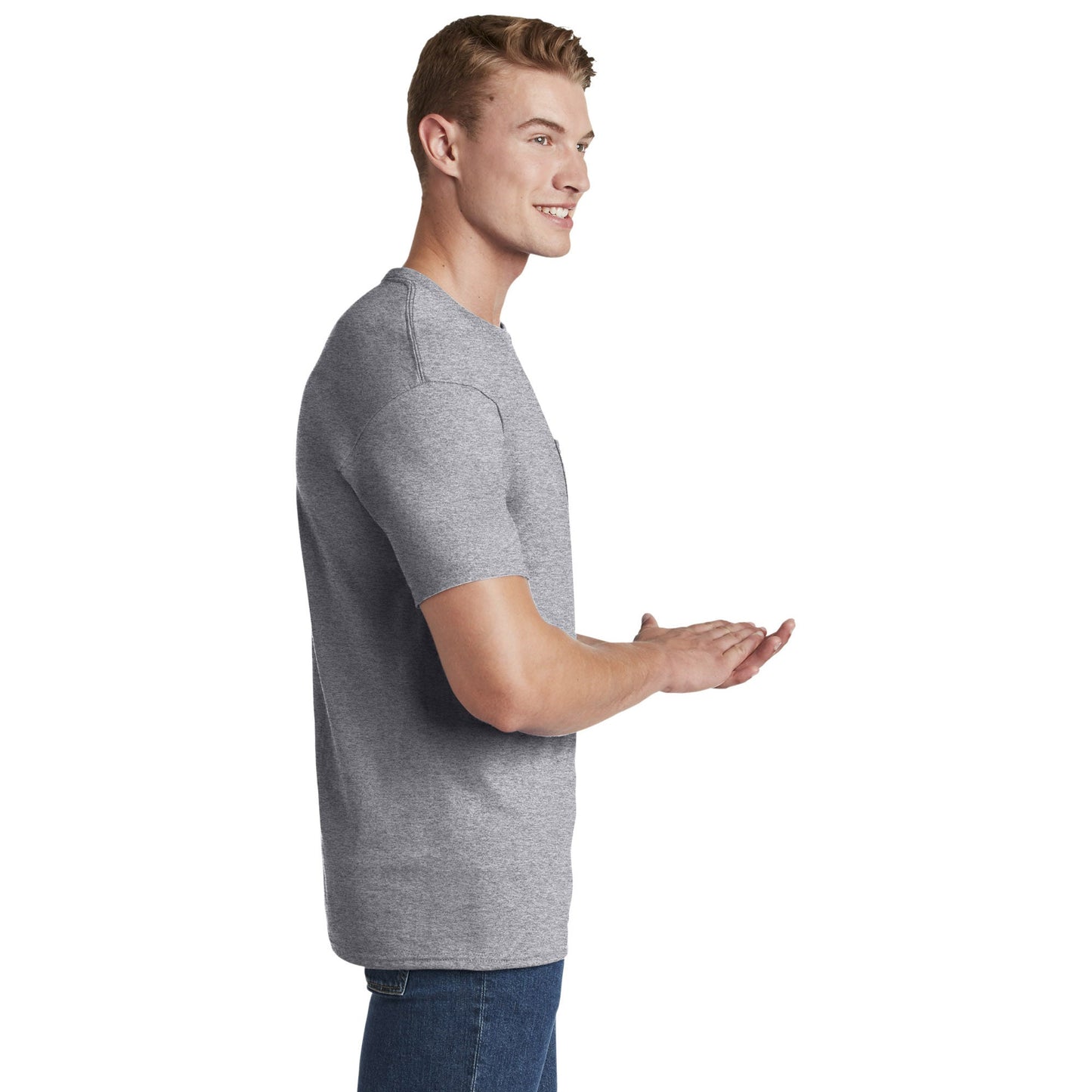 Athletic Heather T-Shirts - Jerzees - Pocket Design - Quality Fabric