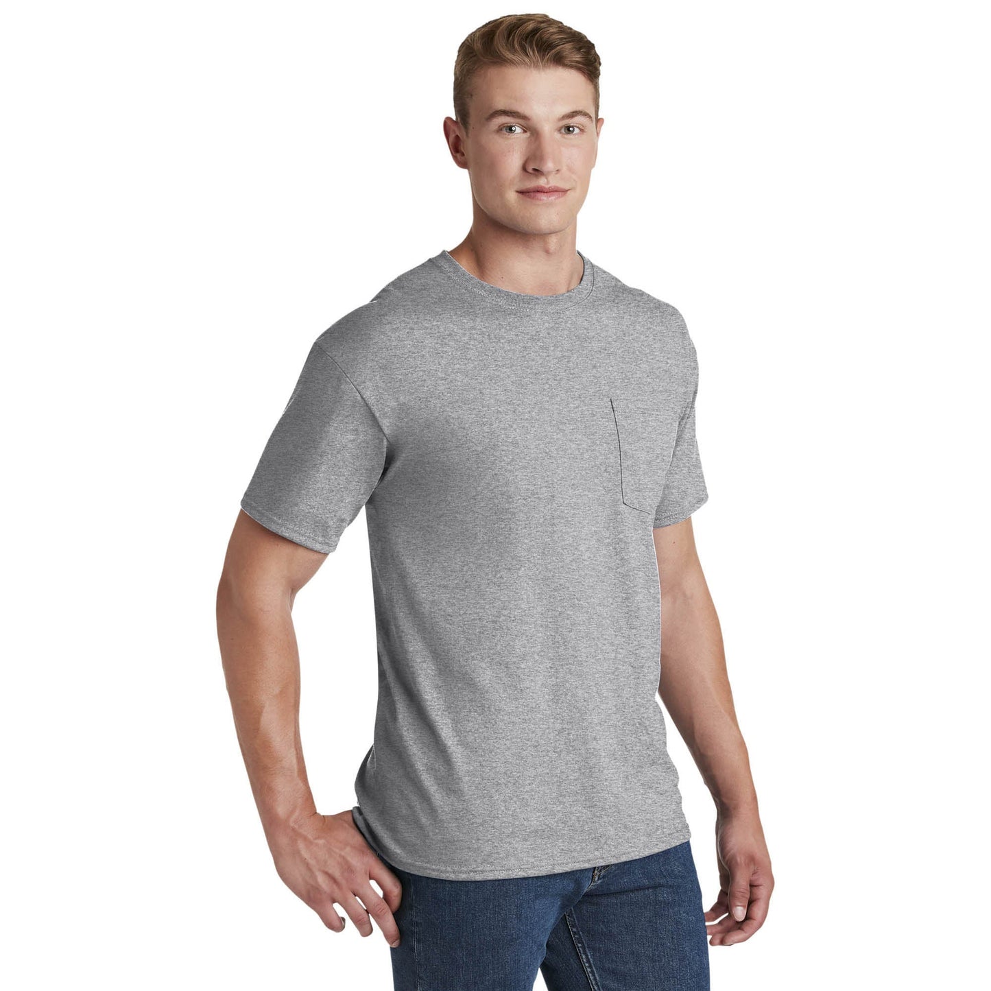 Athletic Heather T-Shirts - Jerzees - Pocket Design - Quality Fabric