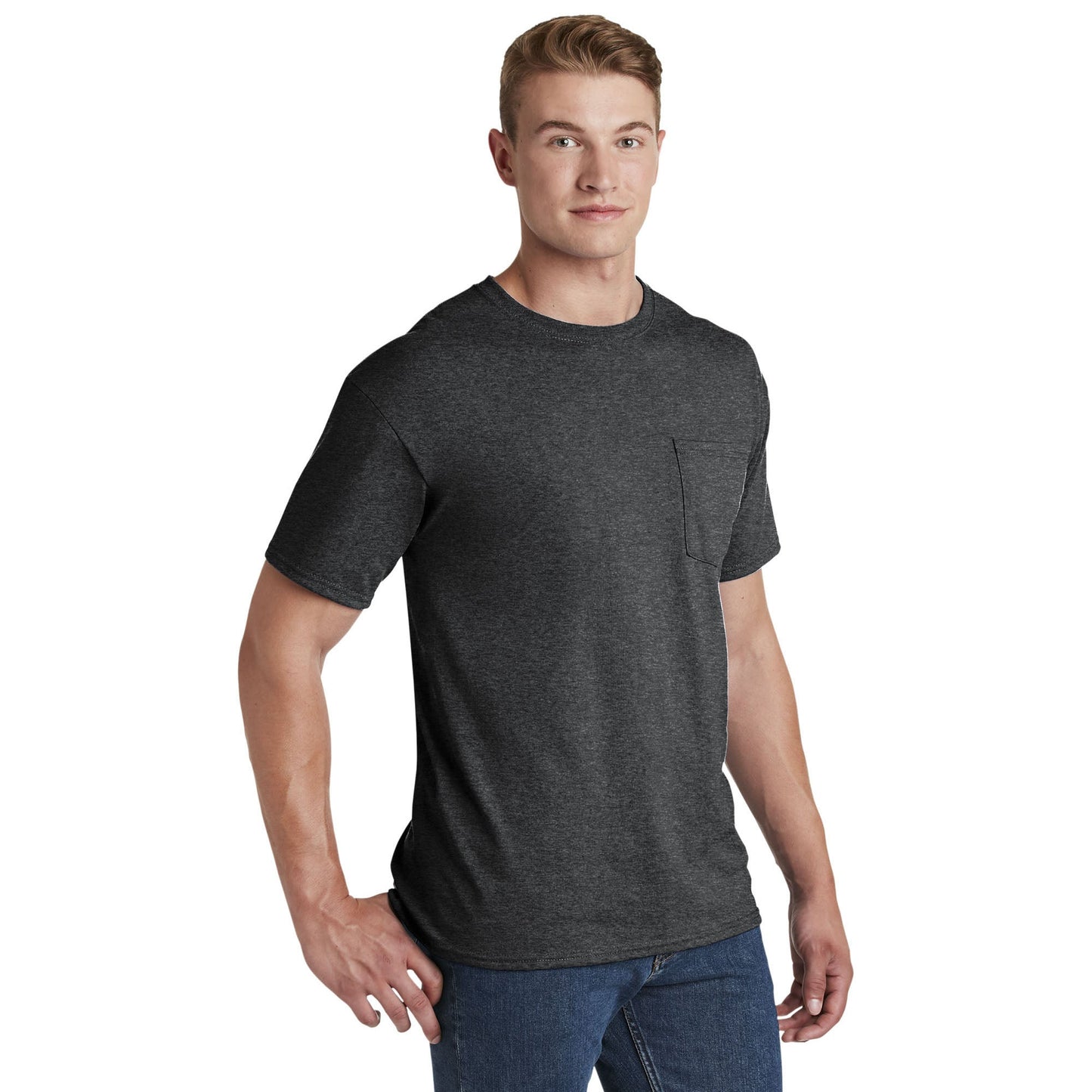 Athletic Heather T-Shirts - Jerzees - Pocket Design - Quality Fabric
