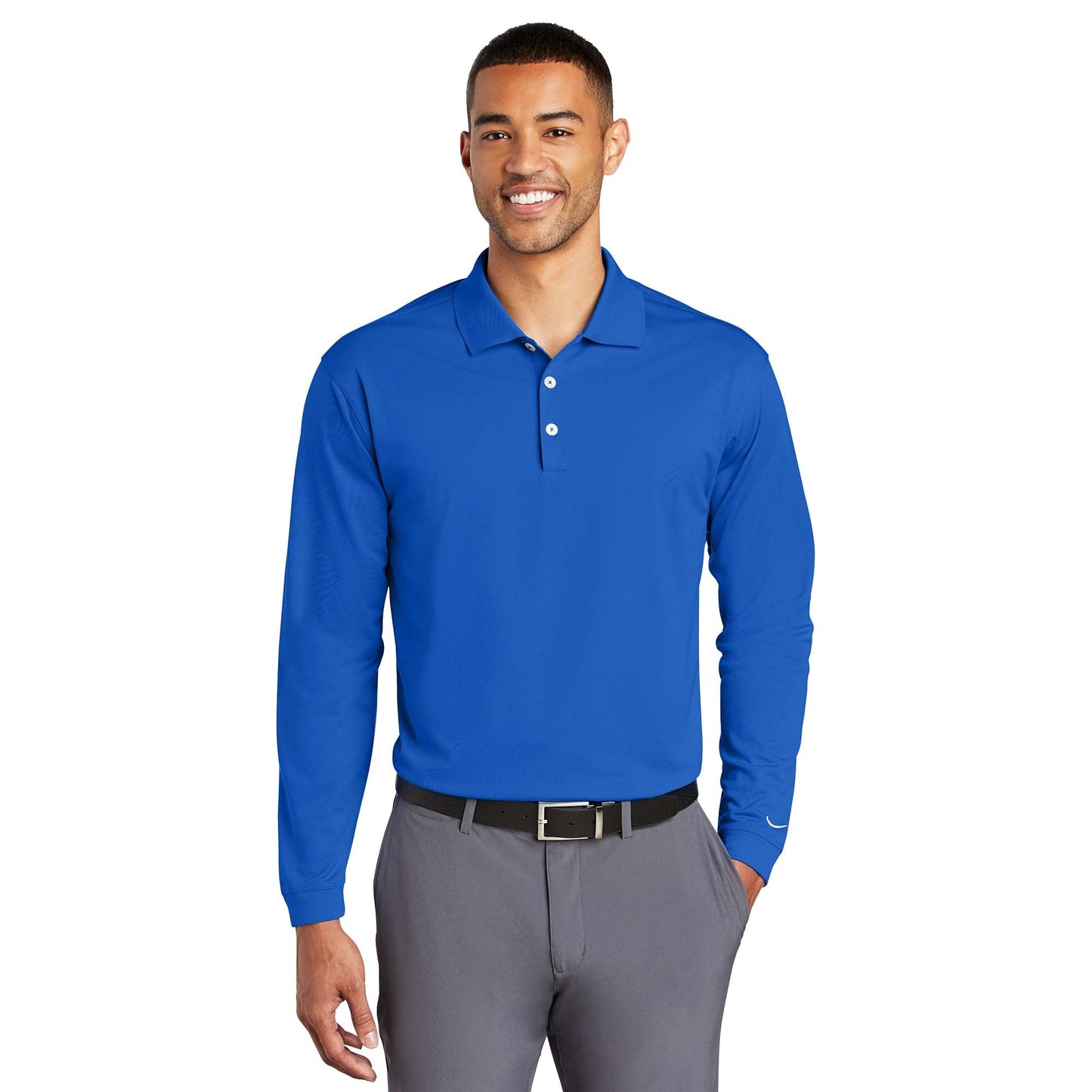 Anthracite Polo Shirt - Nike - Long Sleeve Comfort