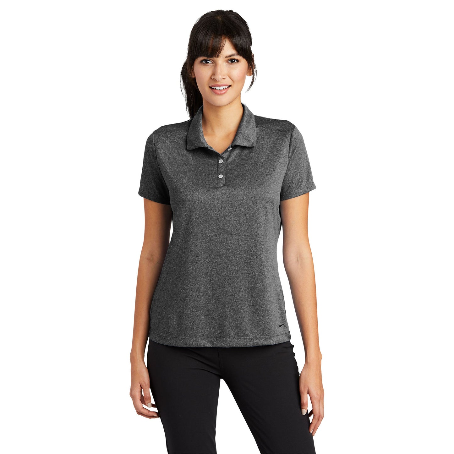Black Heather Polo Shirts - Nike - Comfortable Dri-FIT
