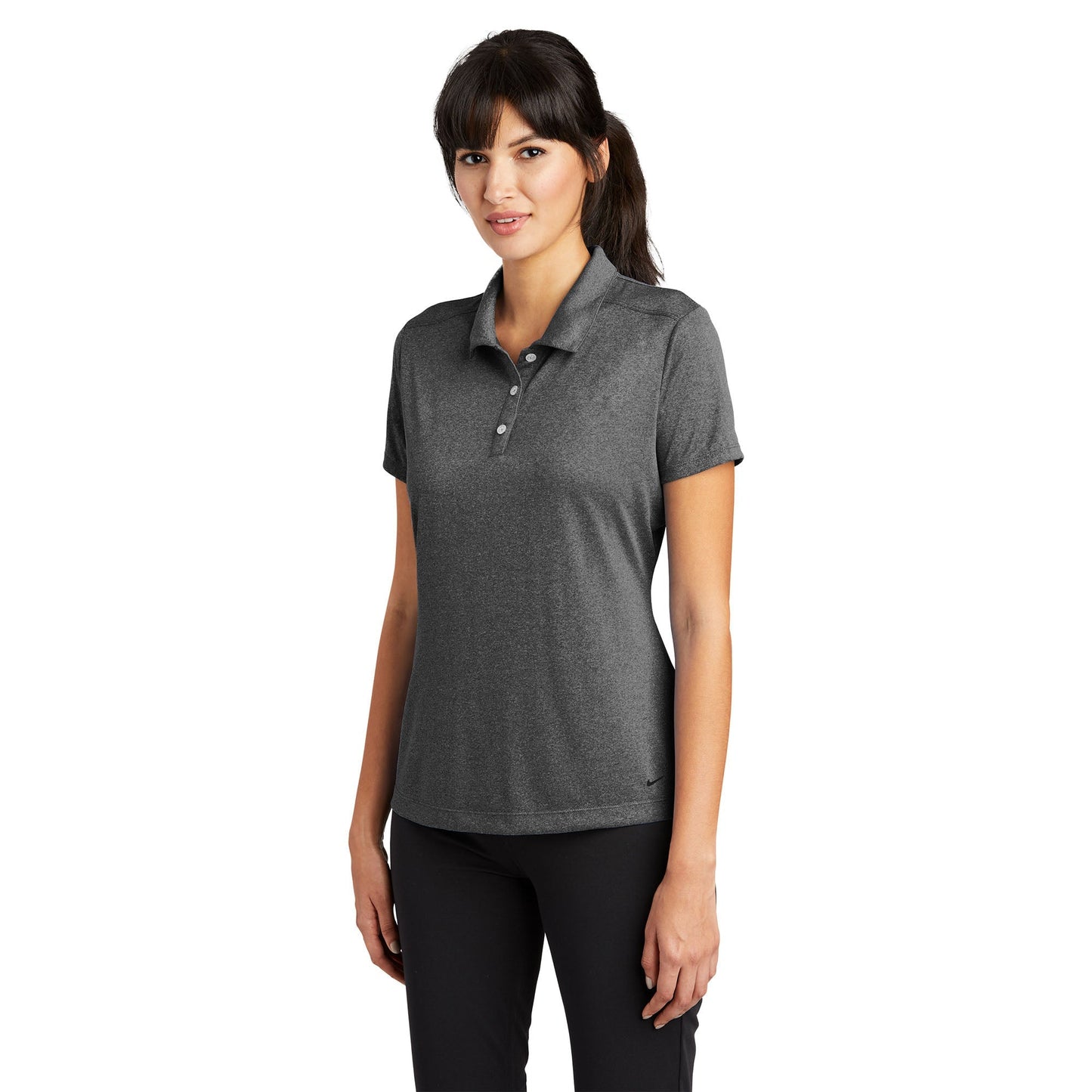 Black Heather Polo Shirts - Nike - Comfortable Dri-FIT