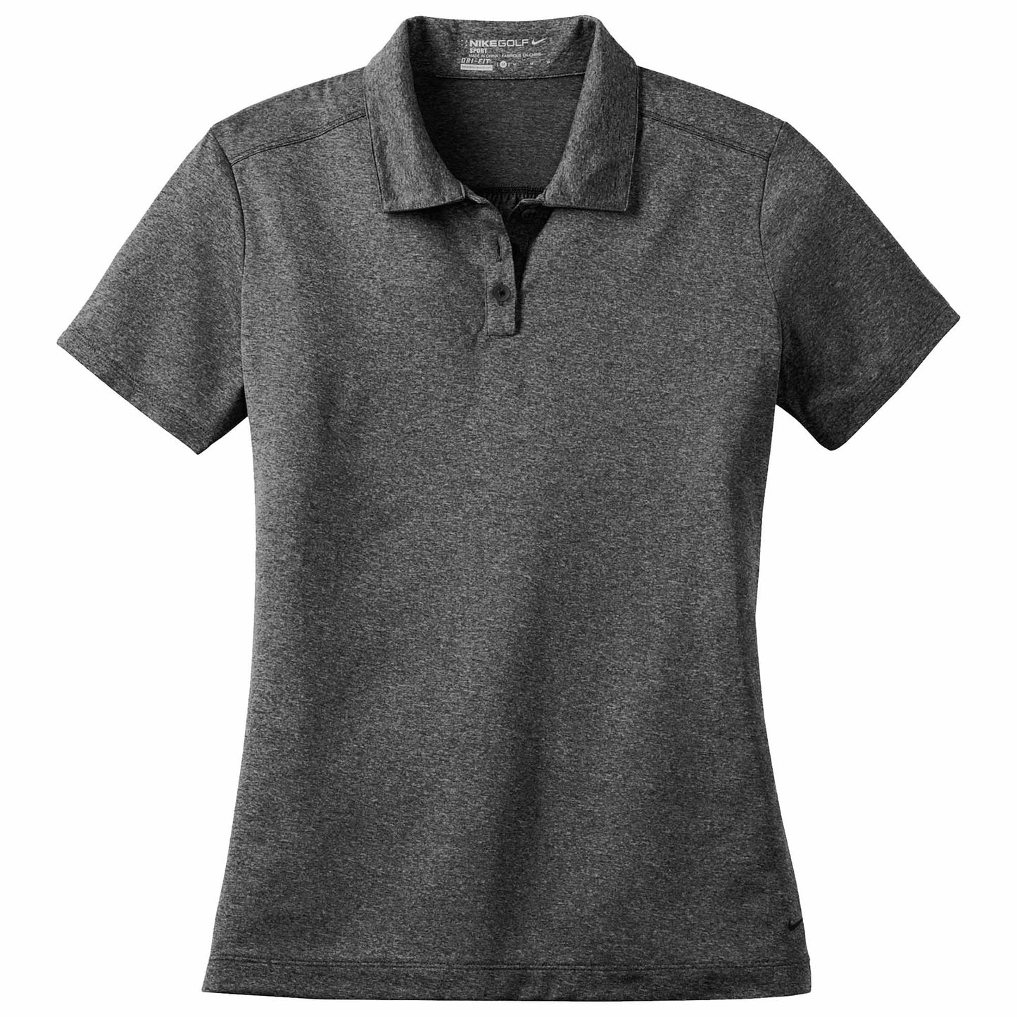 Black Heather Polo Shirts - Nike - Comfortable Dri-FIT