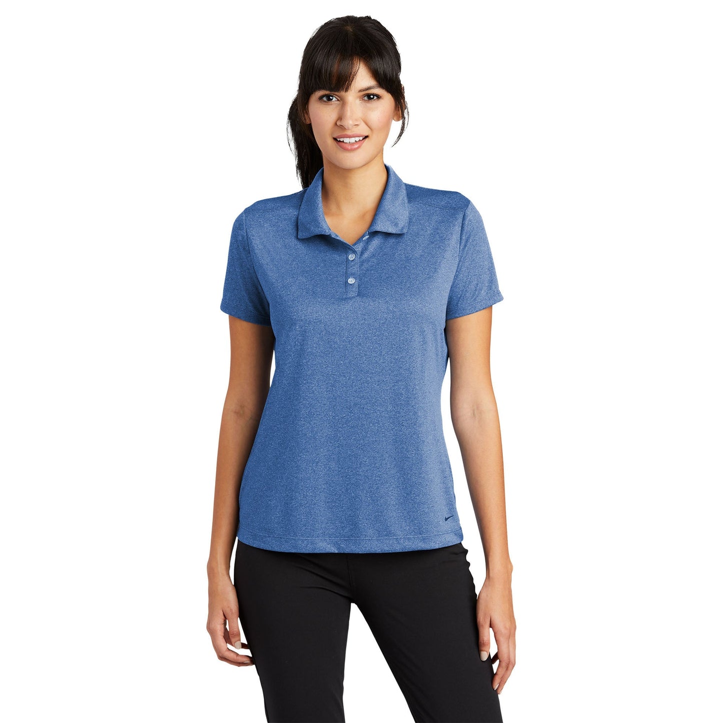 Black Heather Polo Shirts - Nike - Comfortable Dri-FIT