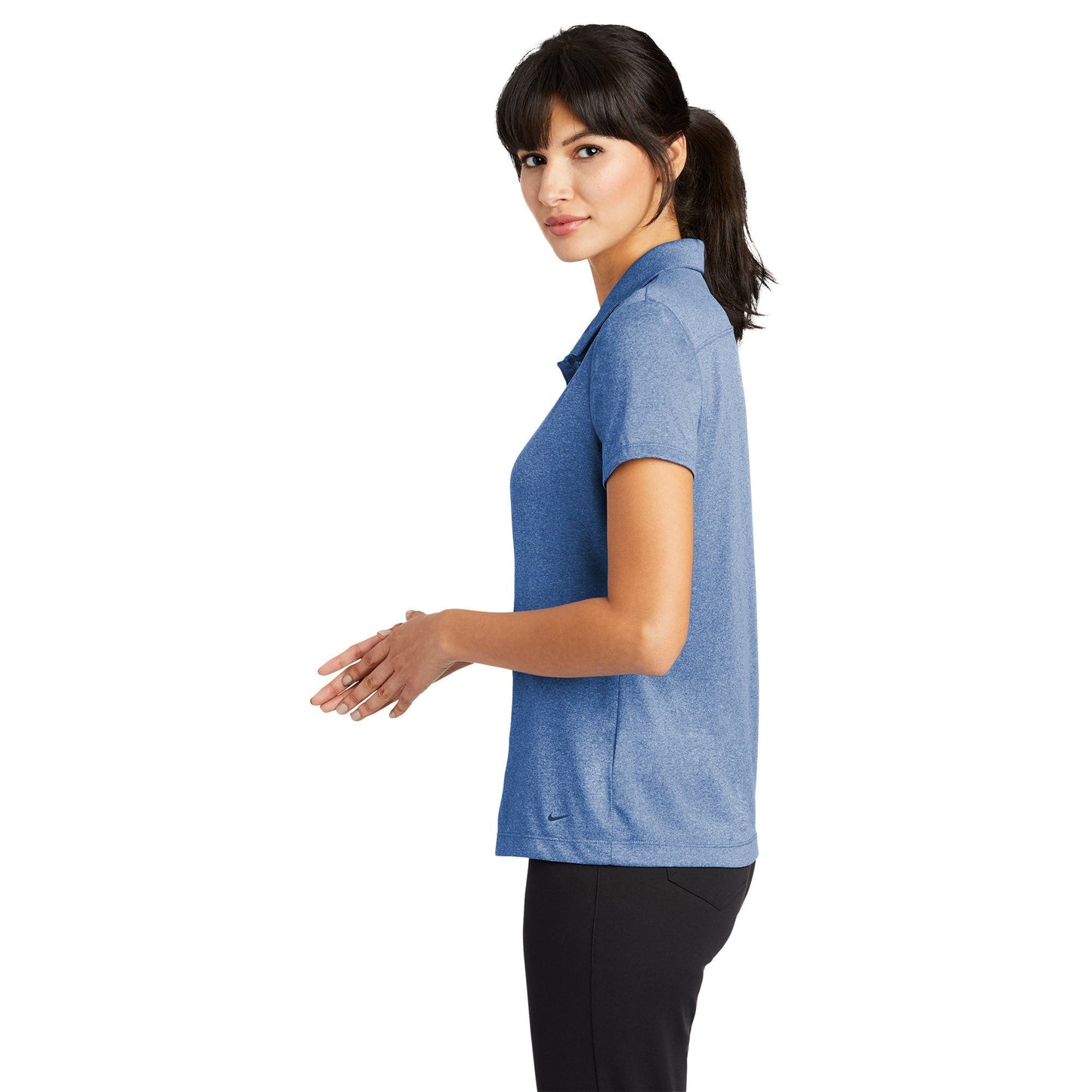 Black Heather Polo Shirts - Nike - Comfortable Dri-FIT