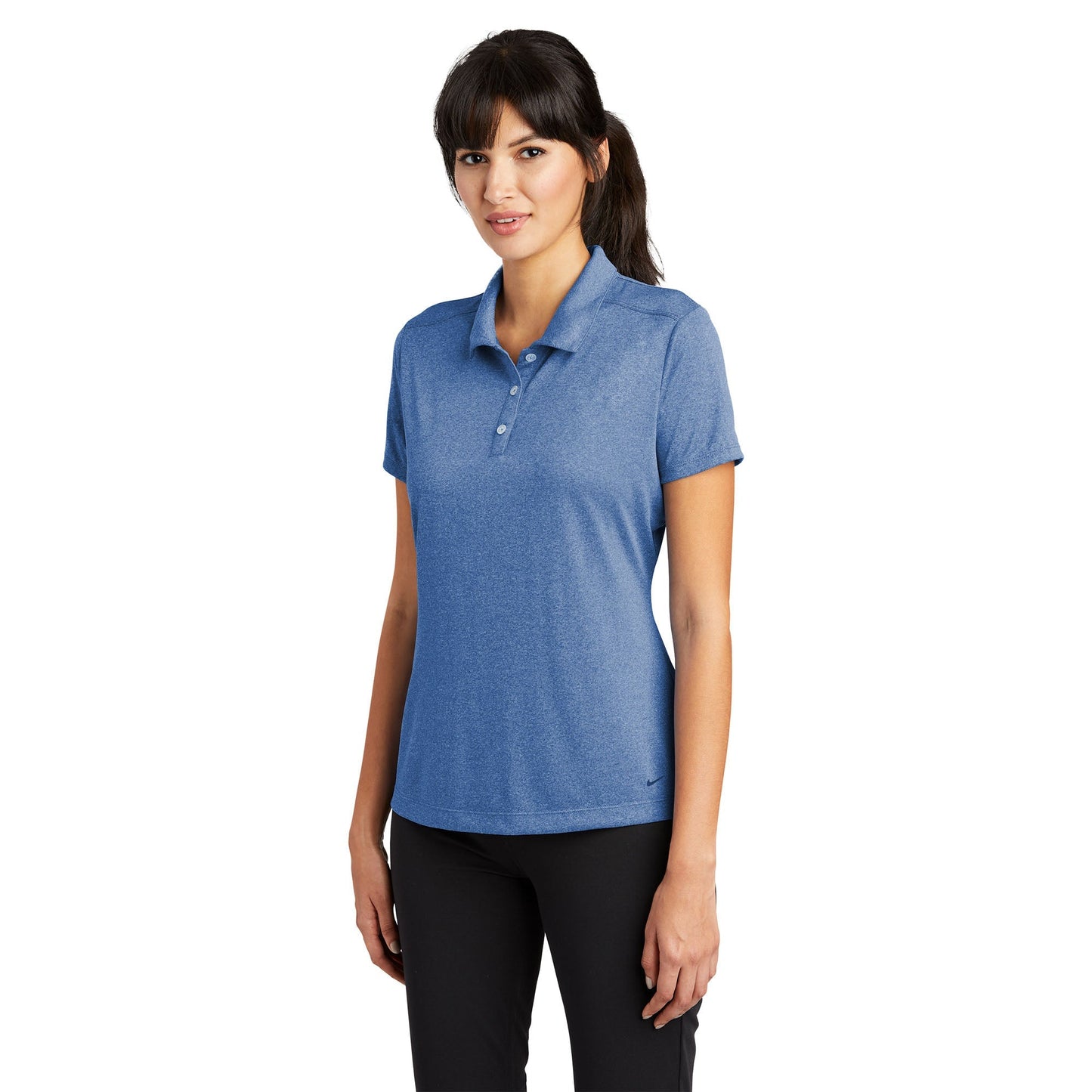 Black Heather Polo Shirts - Nike - Comfortable Dri-FIT
