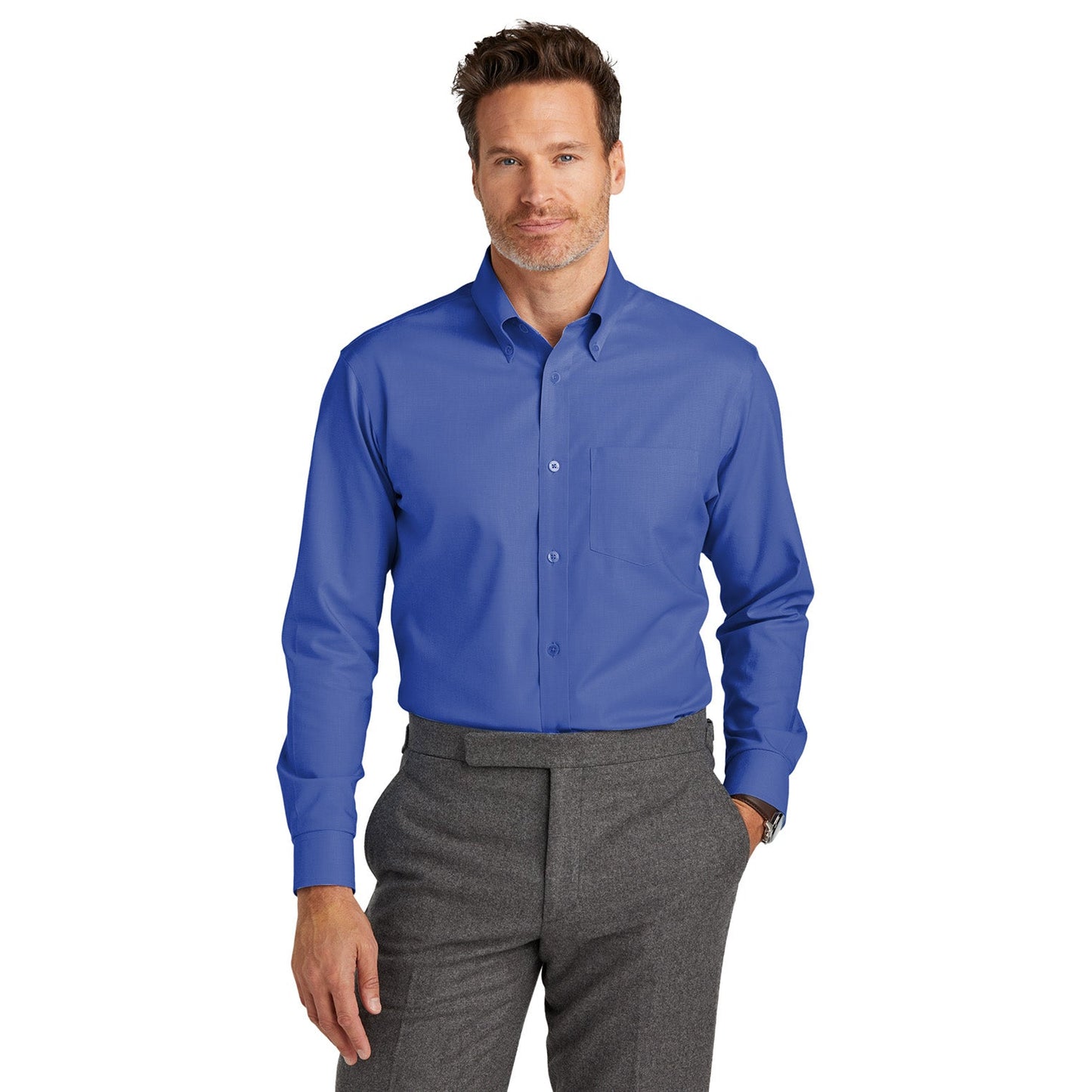 Deep Black Button Up Shirt - Brooks Brothers - Wrinkle-Free
