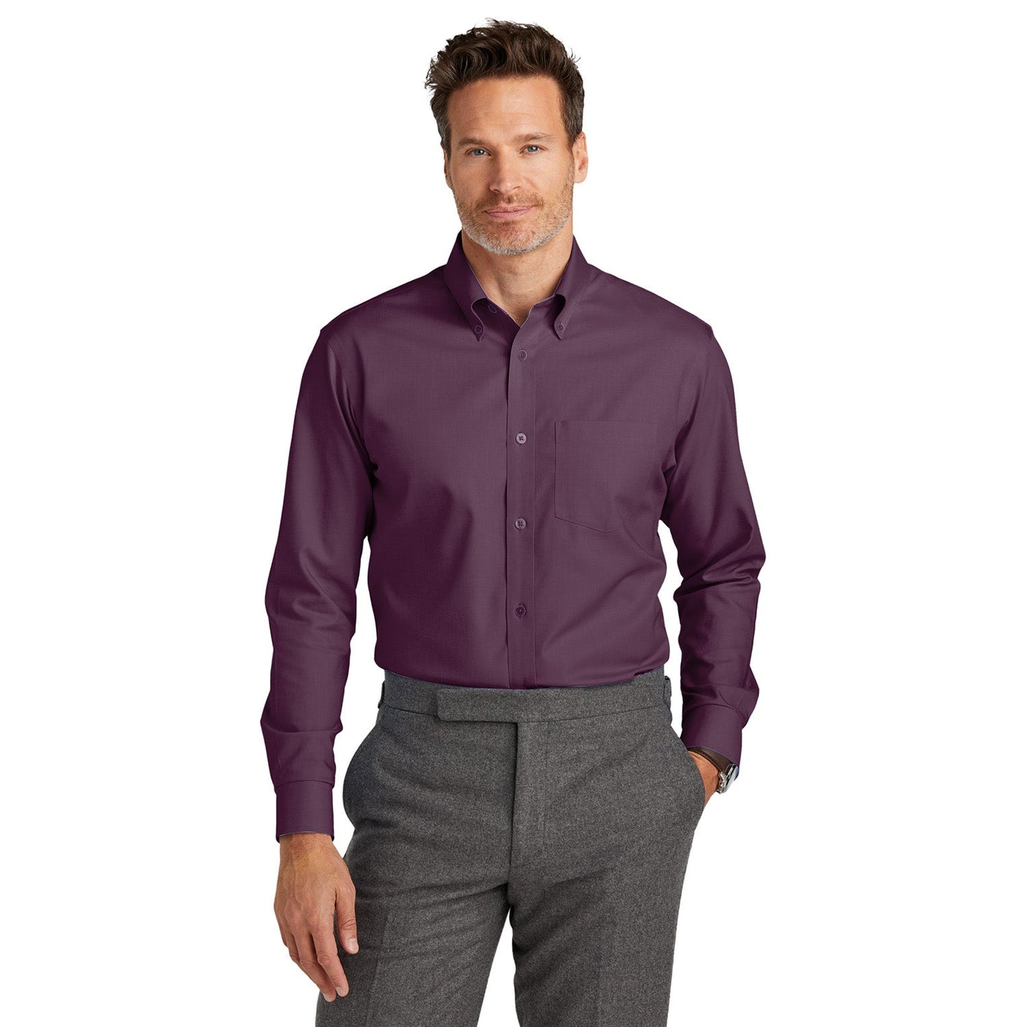 Deep Black Button Up Shirt - Brooks Brothers - Wrinkle-Free