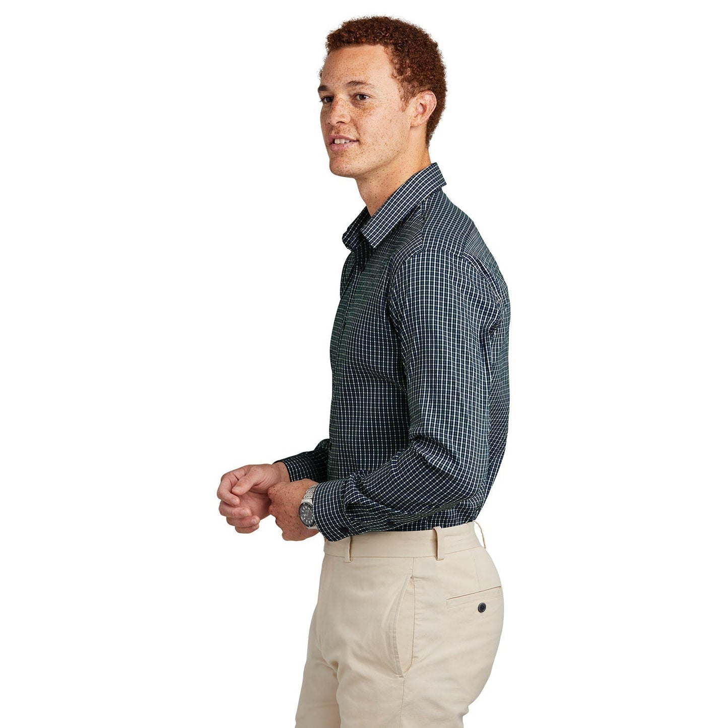 Deep Black Check Shirt - Brooks Brothers - Lightweight Comfort