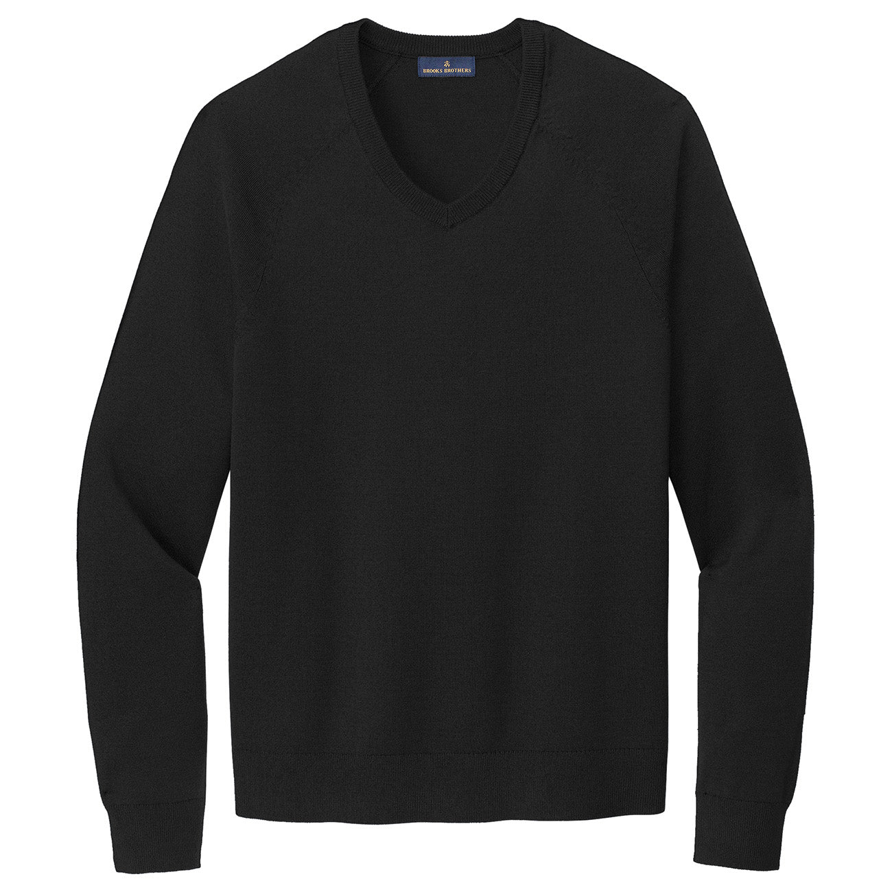 Deep Black Sweater - Brooks Brothers - Cotton Stretch V-Neck