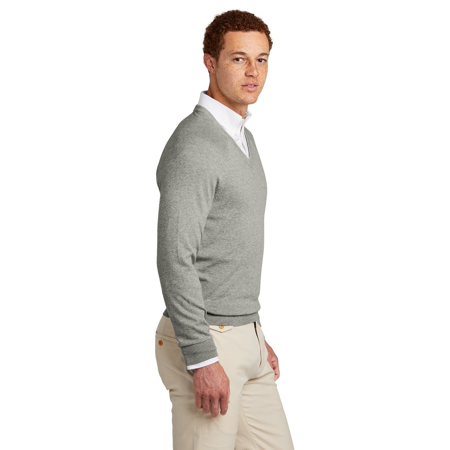 Deep Black Sweater - Brooks Brothers - Cotton Stretch V-Neck