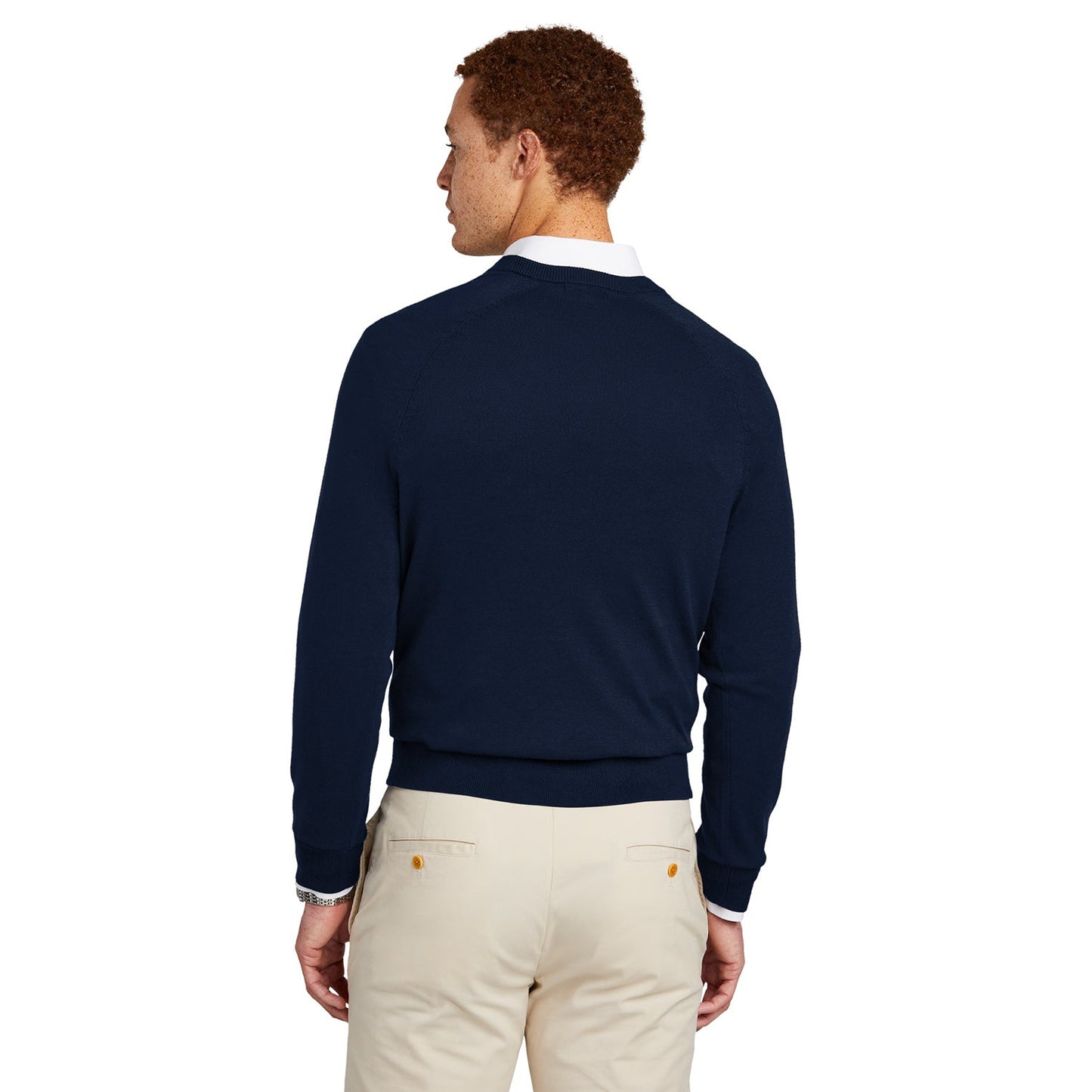 Deep Black Sweater - Brooks Brothers - Cotton Stretch V-Neck