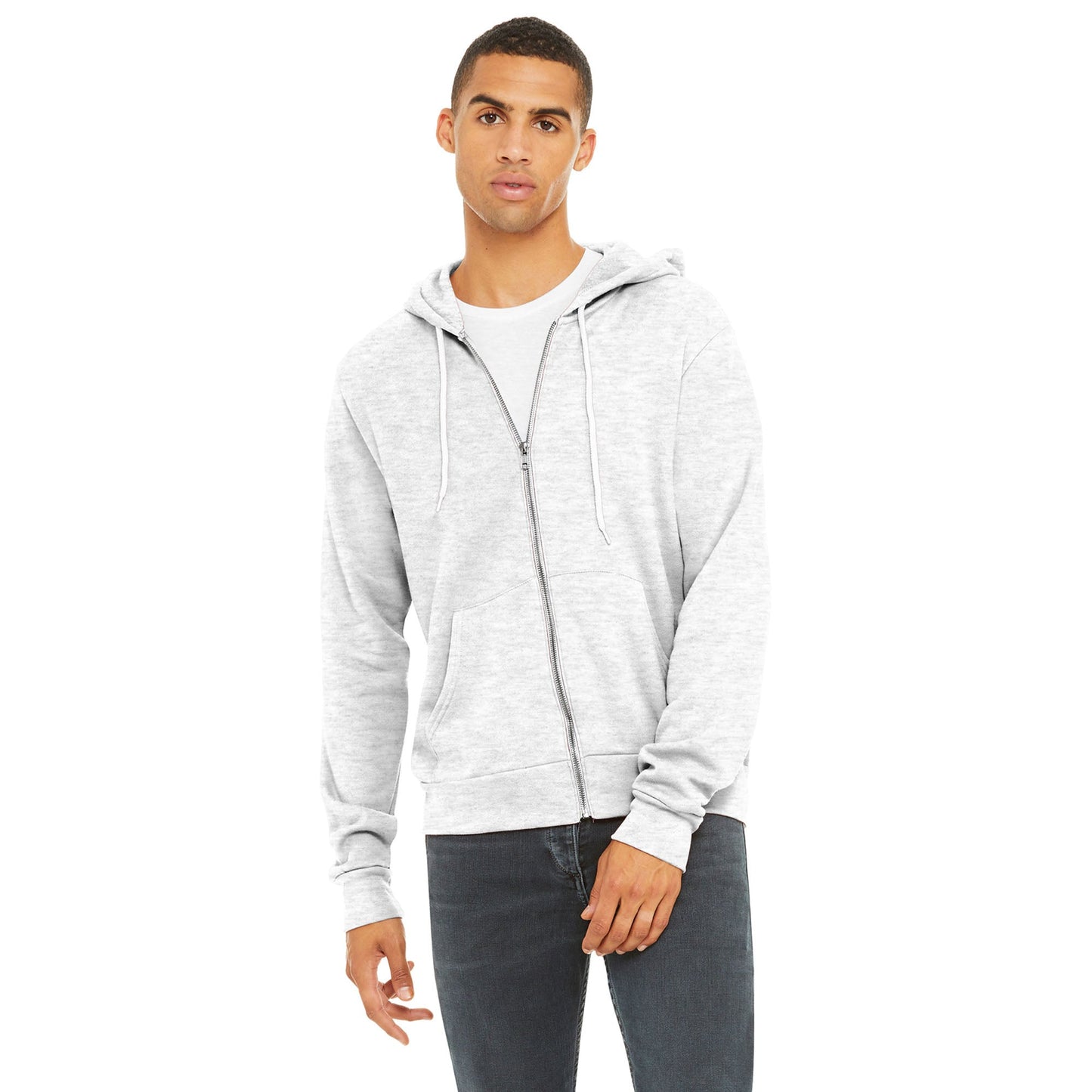Black Heather Sweatshirt - Bella + Canvas - Full-Zip Fleece