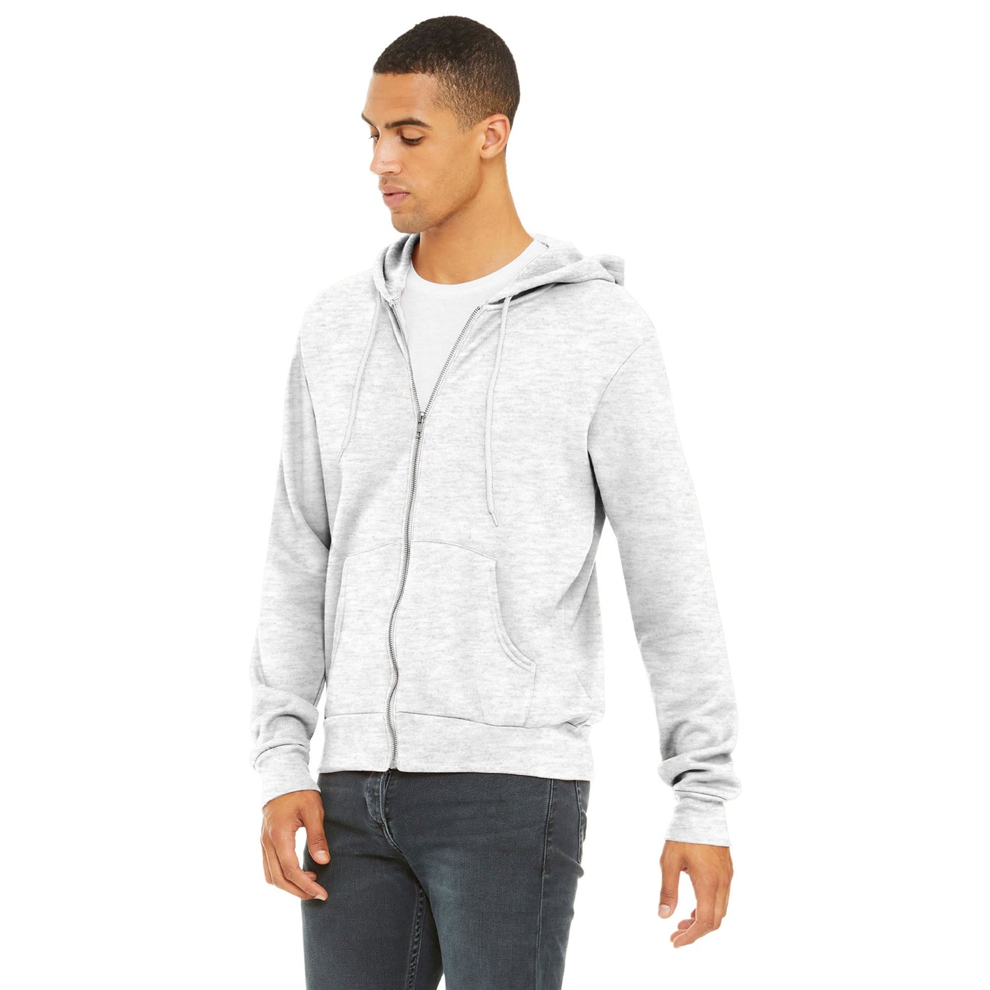 Black Heather Sweatshirt - Bella + Canvas - Full-Zip Fleece