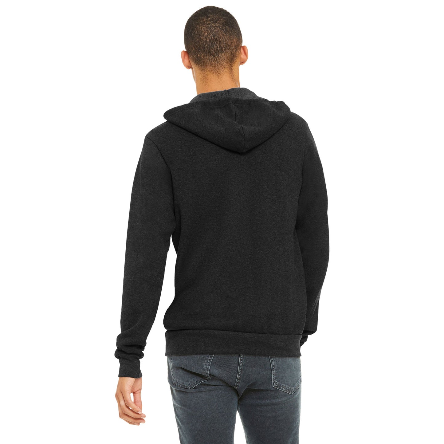 Black Heather Sweatshirt - Bella + Canvas - Full-Zip Fleece