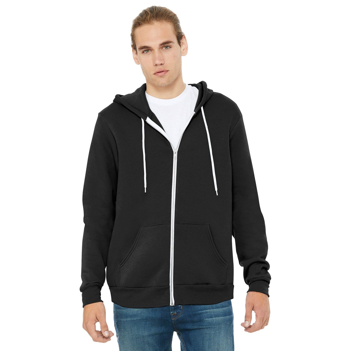Black Heather Sweatshirt - Bella + Canvas - Full-Zip Fleece