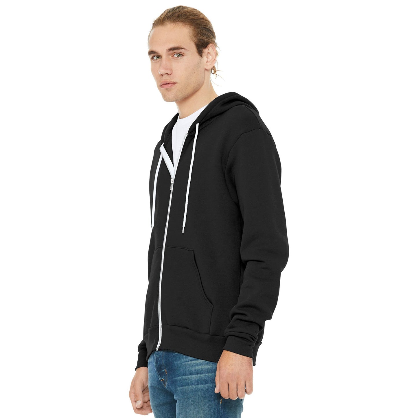 Black Heather Sweatshirt - Bella + Canvas - Full-Zip Fleece