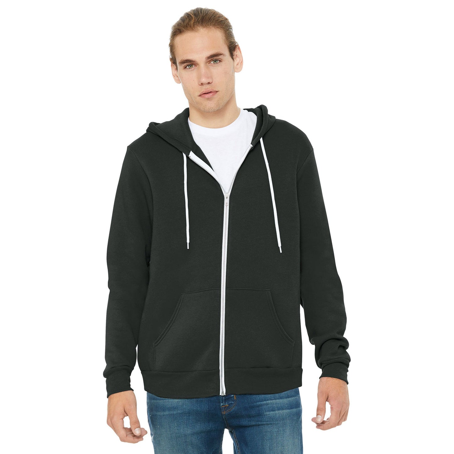 Black Heather Sweatshirt - Bella + Canvas - Full-Zip Fleece