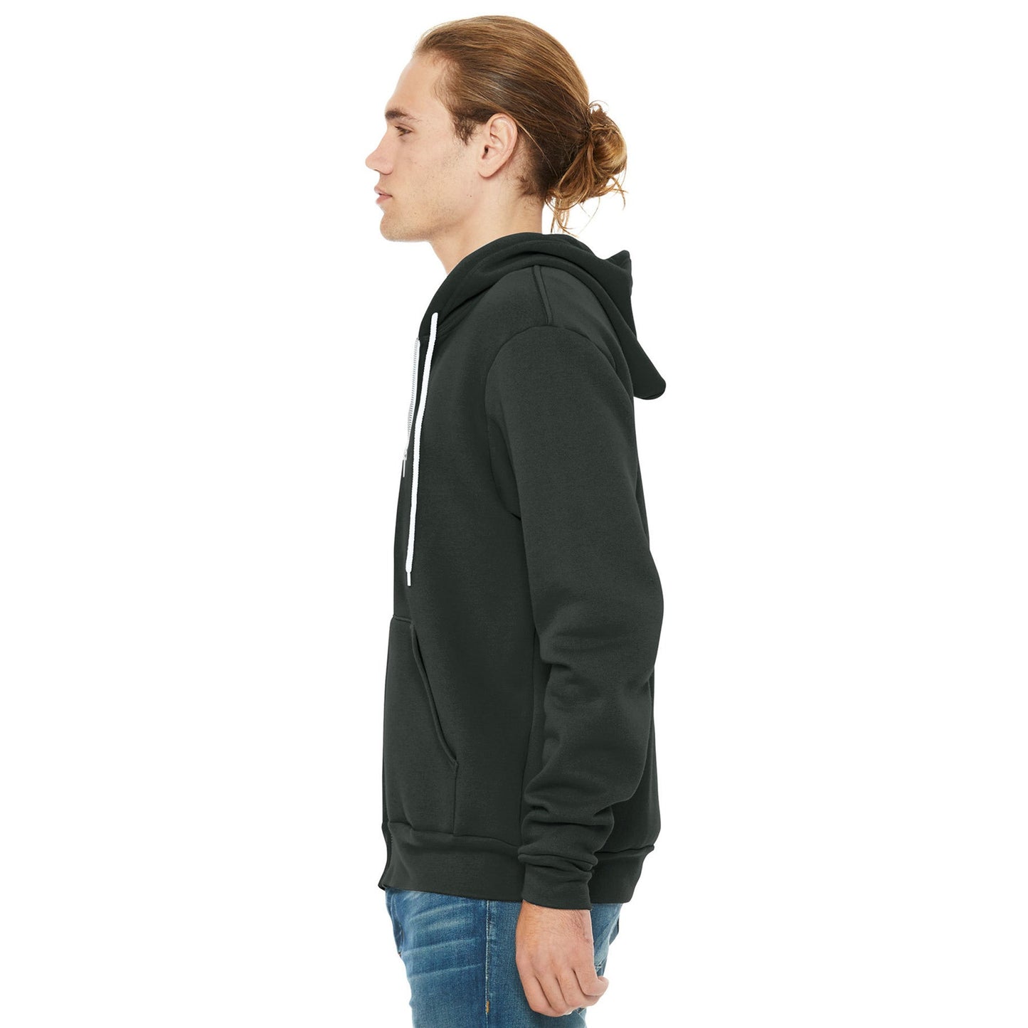 Black Heather Sweatshirt - Bella + Canvas - Full-Zip Fleece