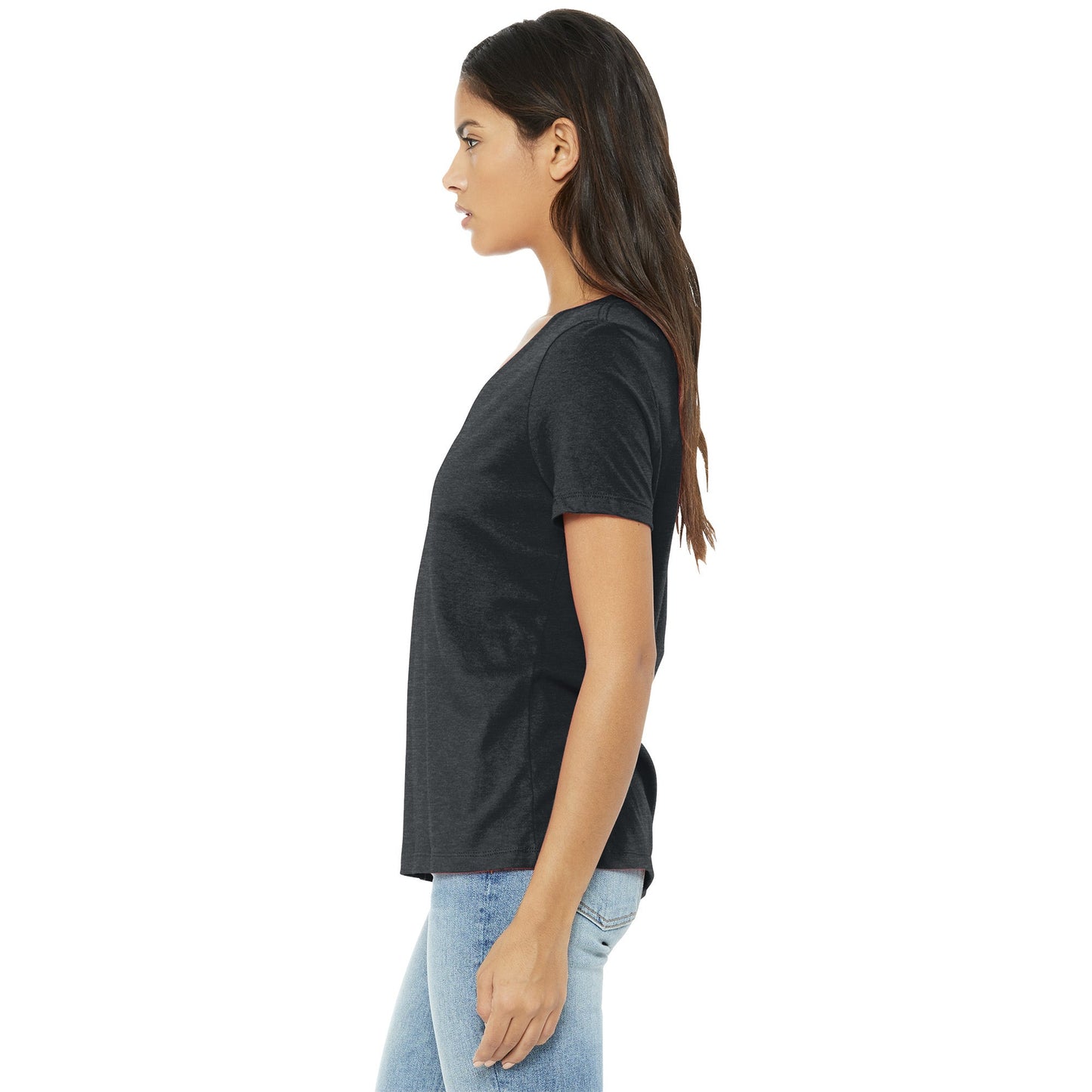 Black Heather T-Shirt - Bella + Canvas - Relaxed Fit