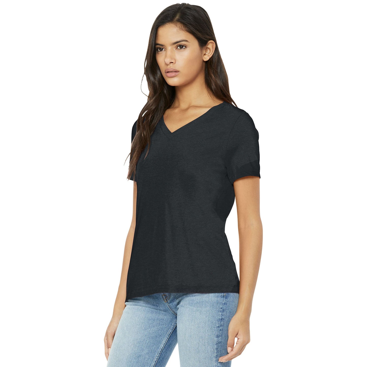 Black Heather T-Shirt - Bella + Canvas - Relaxed Fit