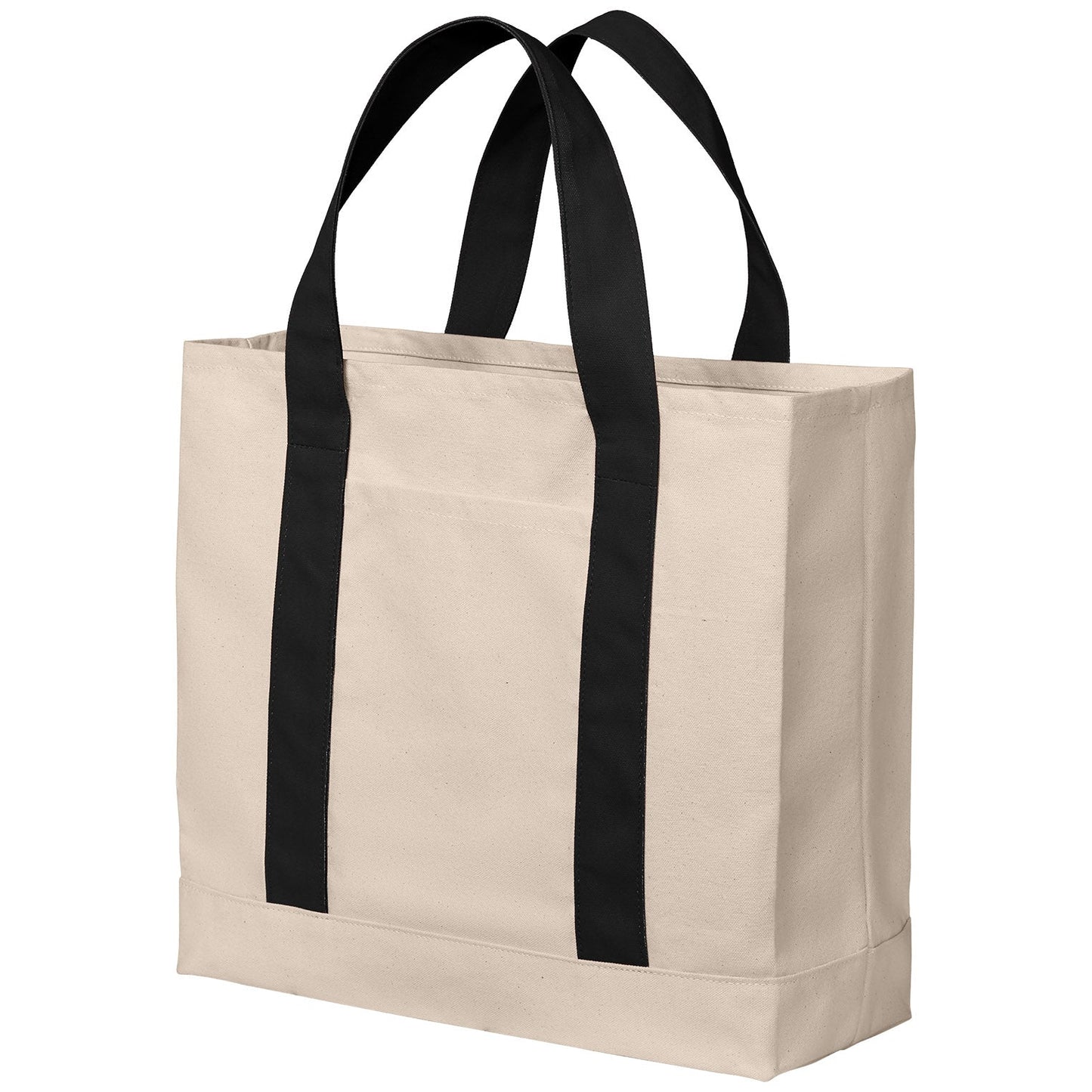 Natural Deep Black Tote Bag - Port Authority - Durable Canvas