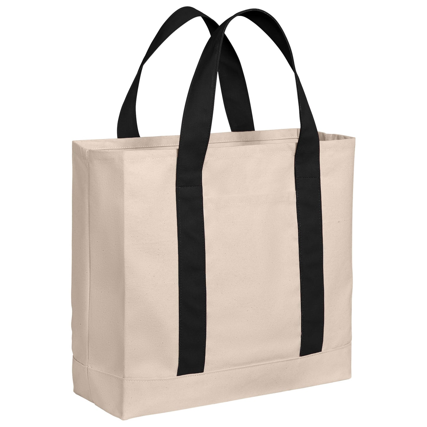 Natural Deep Black Tote Bag - Port Authority - Durable Canvas