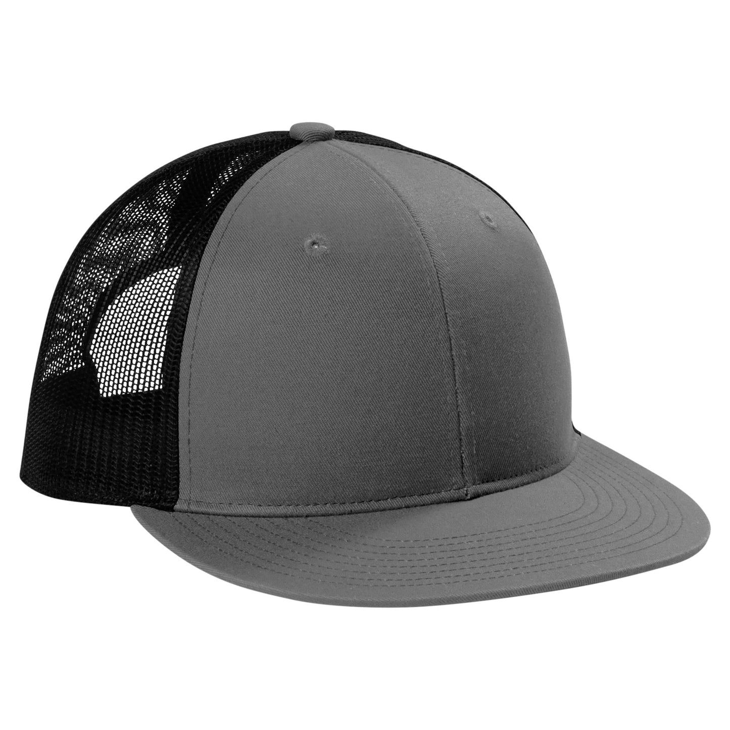 Grey Steel Flat Brim Hat - Port Authority - Stylish Snapback