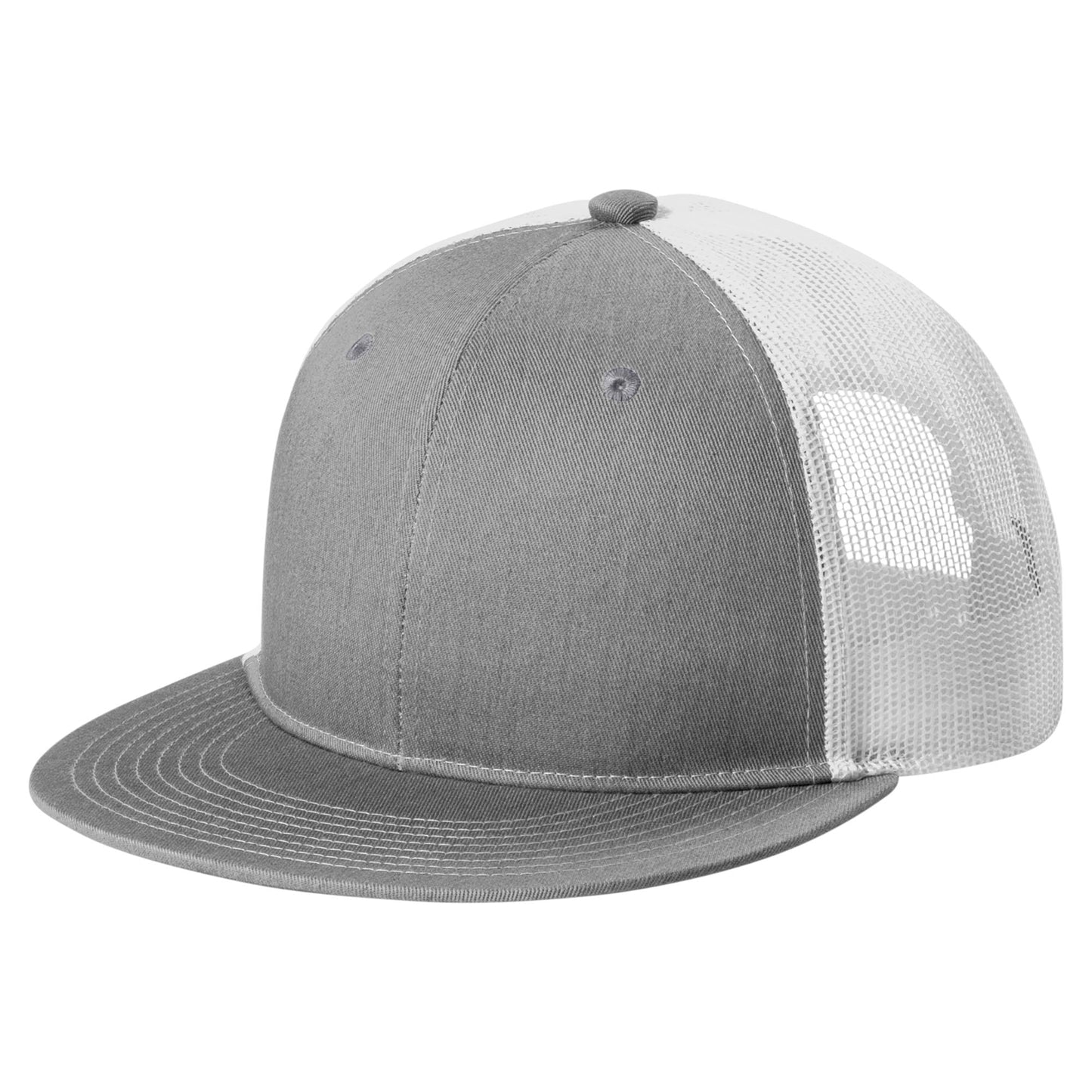 Grey Steel Flat Brim Hat - Port Authority - Stylish Snapback