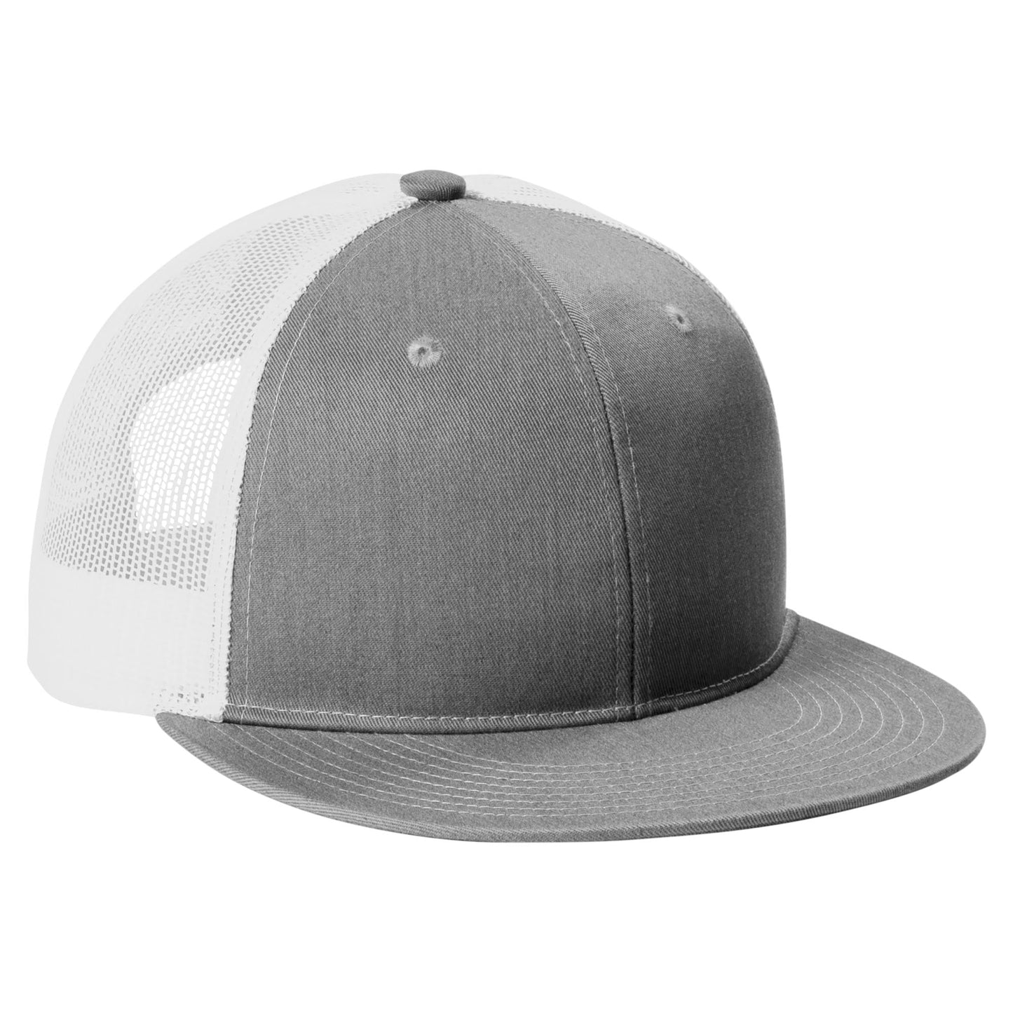 Grey Steel Flat Brim Hat - Port Authority - Stylish Snapback