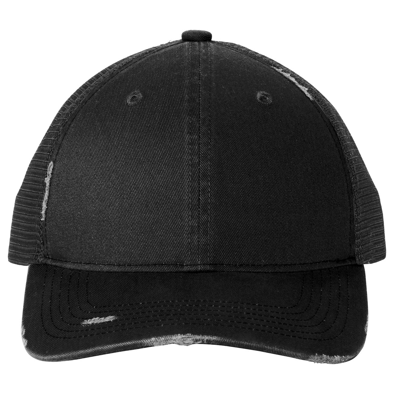 Grey Steel Ball Cap - Port Authority - Distressed Mesh