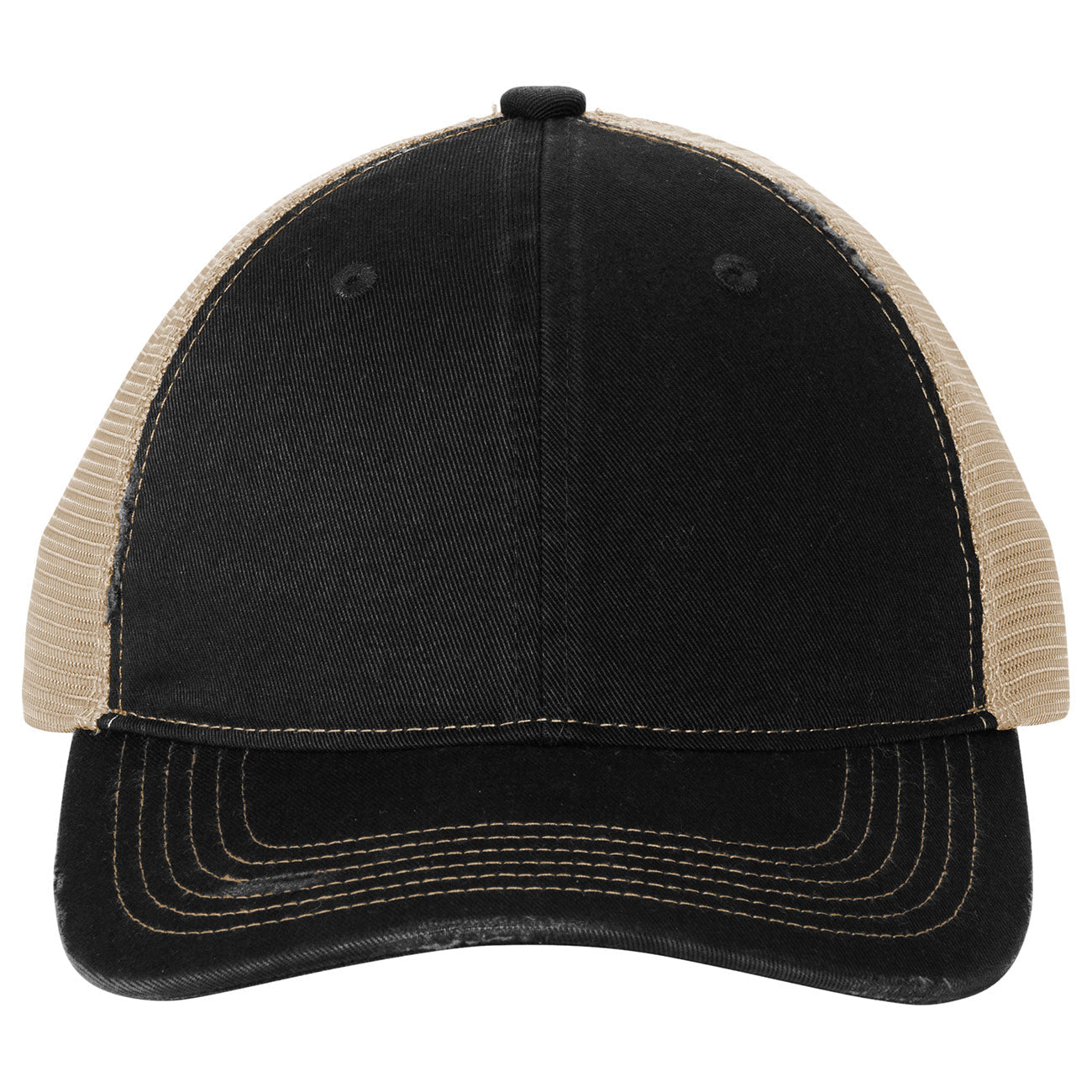 Grey Steel Ball Cap - Port Authority - Distressed Mesh