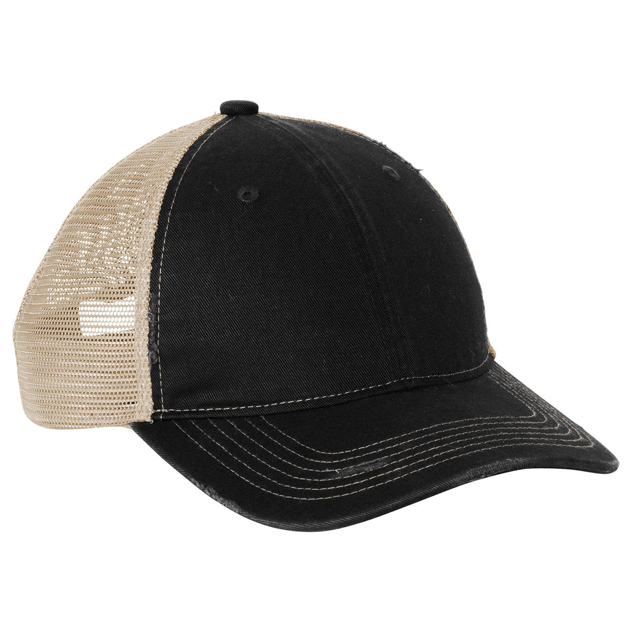 Grey Steel Ball Cap - Port Authority - Distressed Mesh