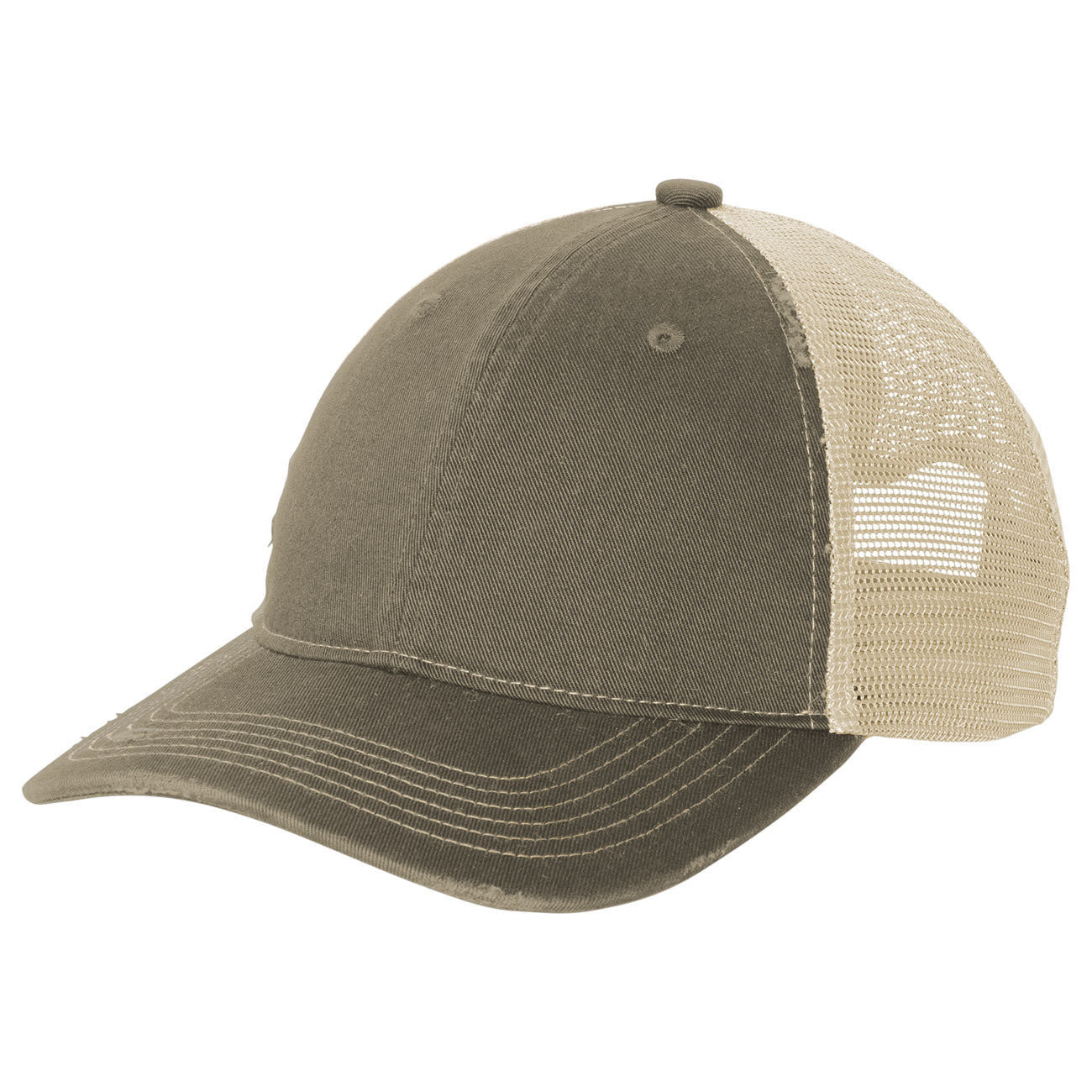 Grey Steel Ball Cap - Port Authority - Distressed Mesh