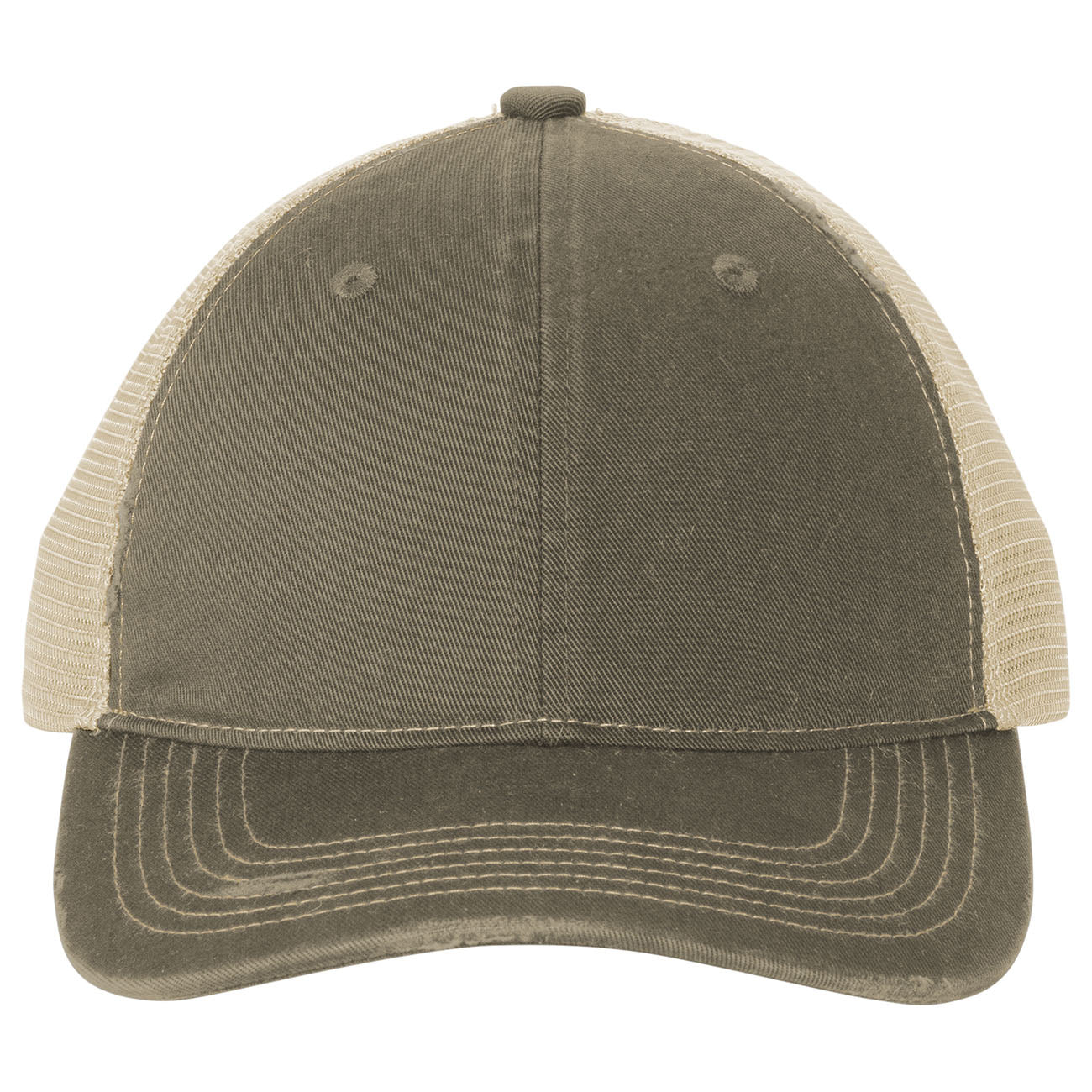 Grey Steel Ball Cap - Port Authority - Distressed Mesh