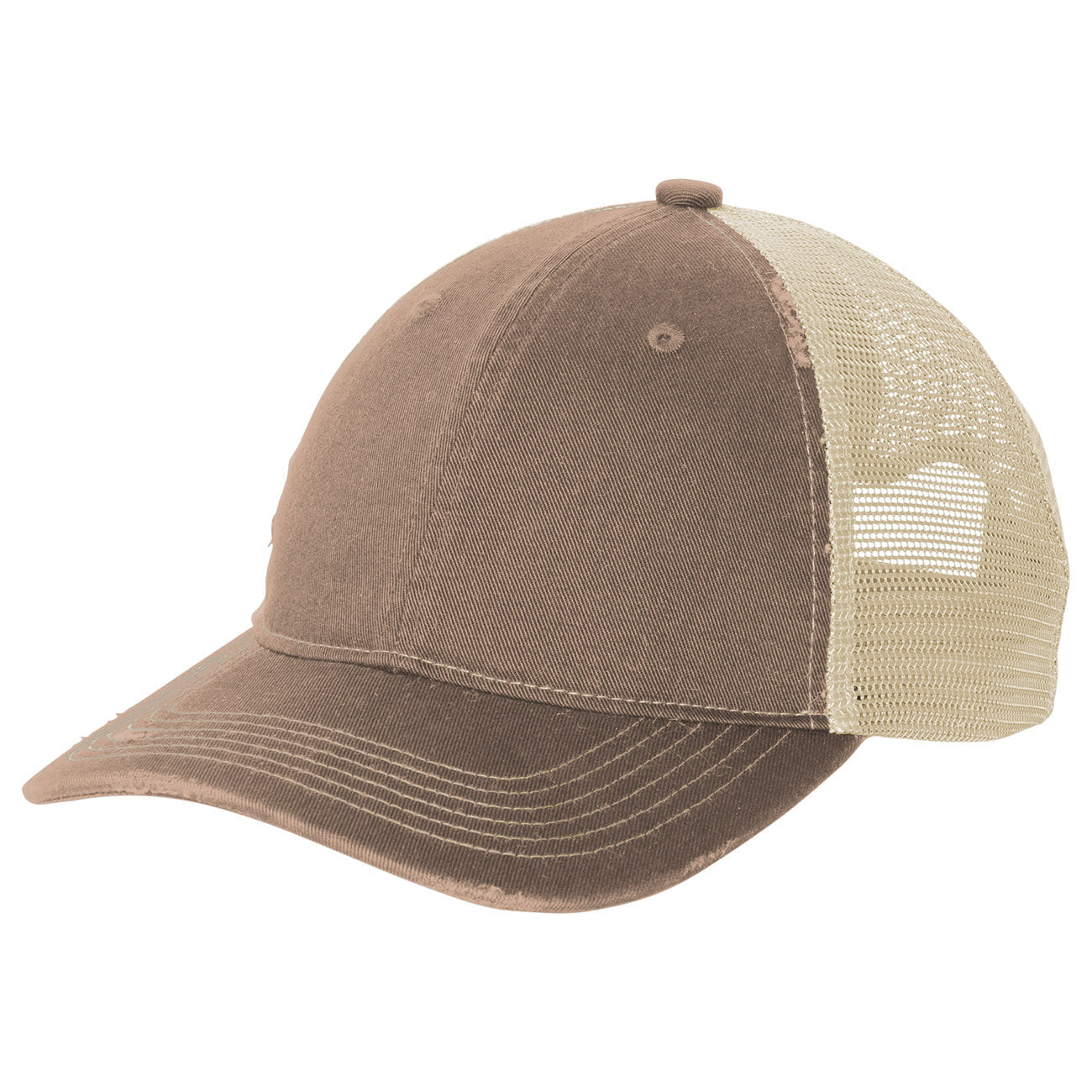 Grey Steel Ball Cap - Port Authority - Distressed Mesh