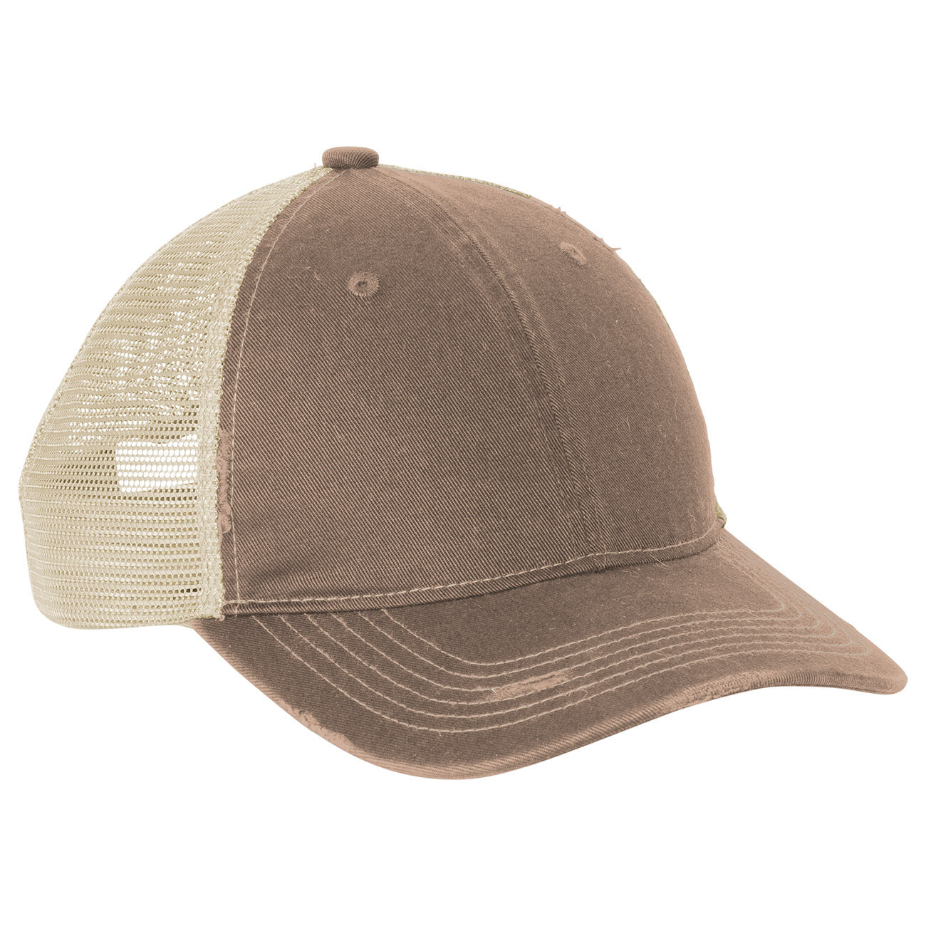 Grey Steel Ball Cap - Port Authority - Distressed Mesh