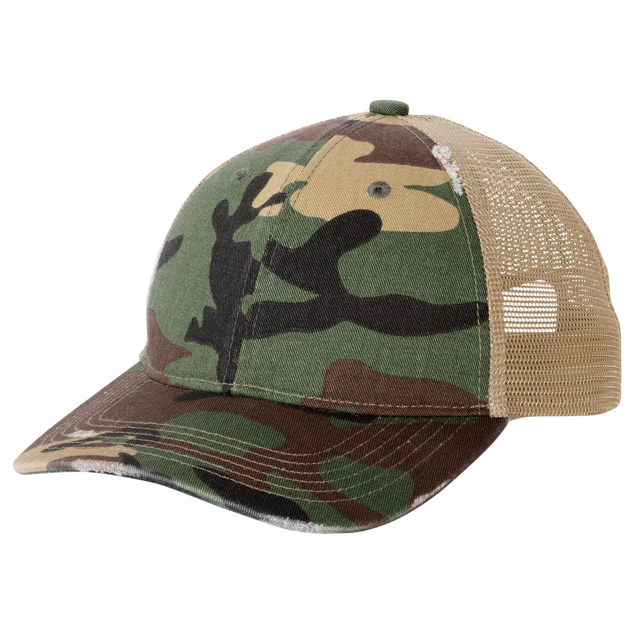 Grey Steel Ball Cap - Port Authority - Distressed Mesh