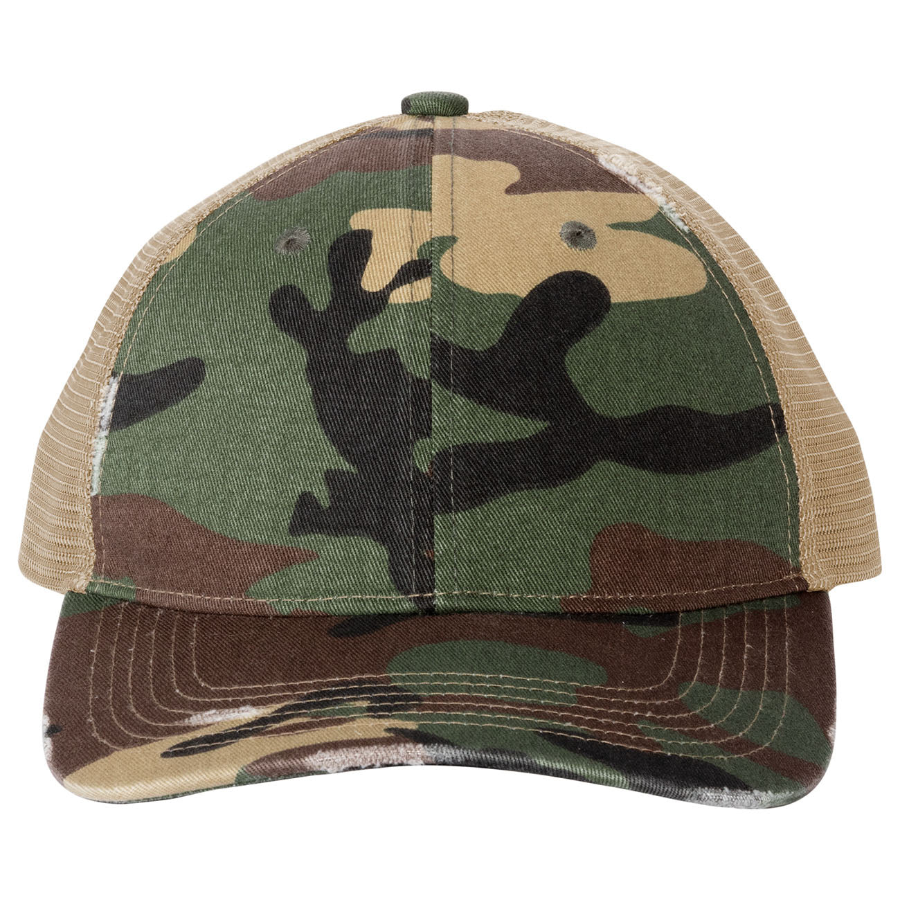 Grey Steel Ball Cap - Port Authority - Distressed Mesh