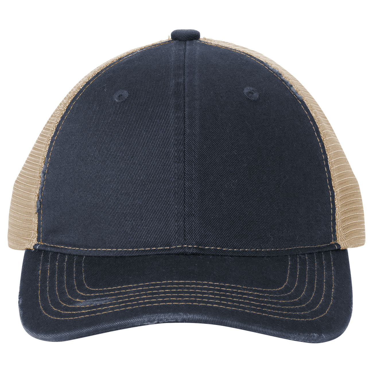 Grey Steel Ball Cap - Port Authority - Distressed Mesh