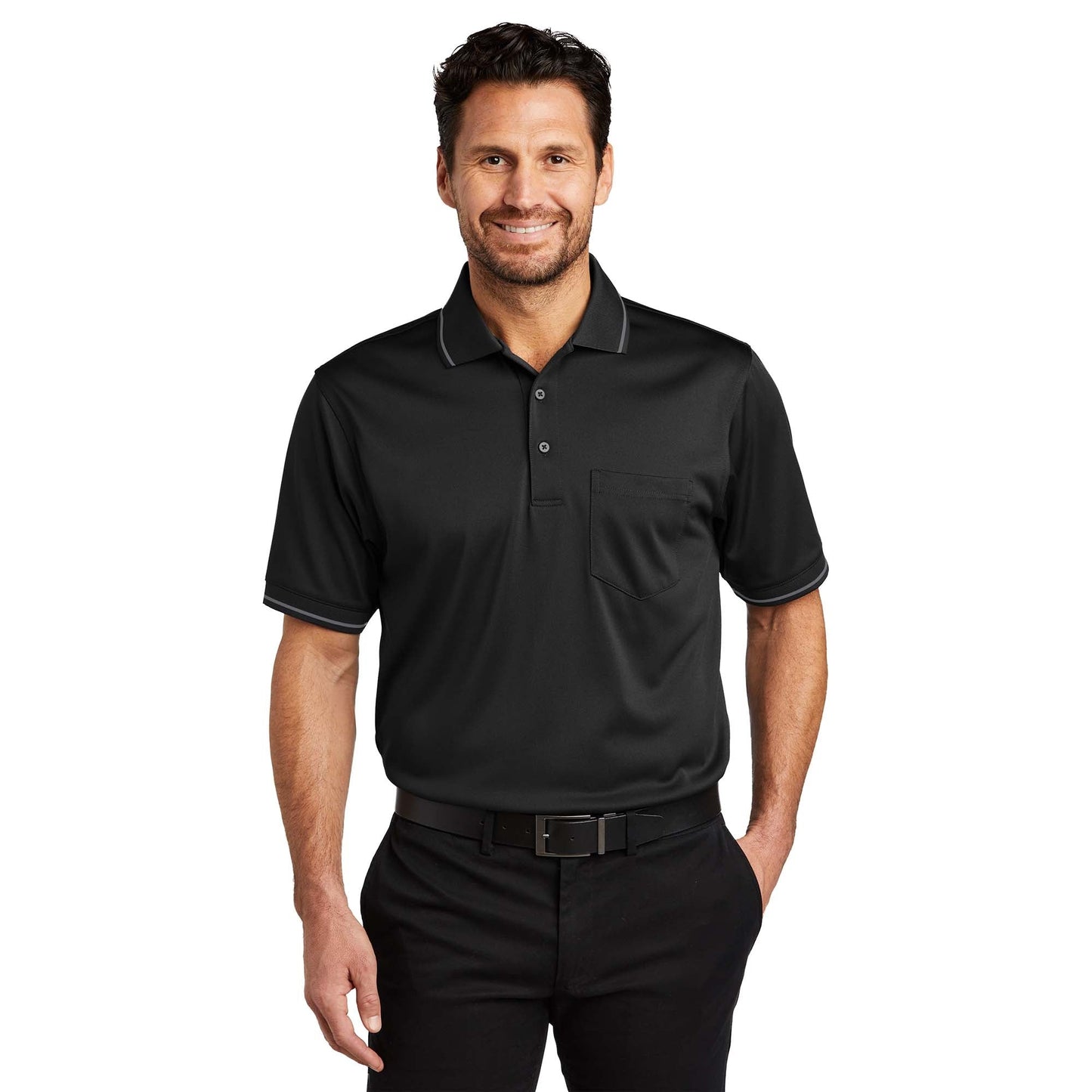 Black/Smoke Grey Polo Shirt - Cornerstone - Snag-Proof