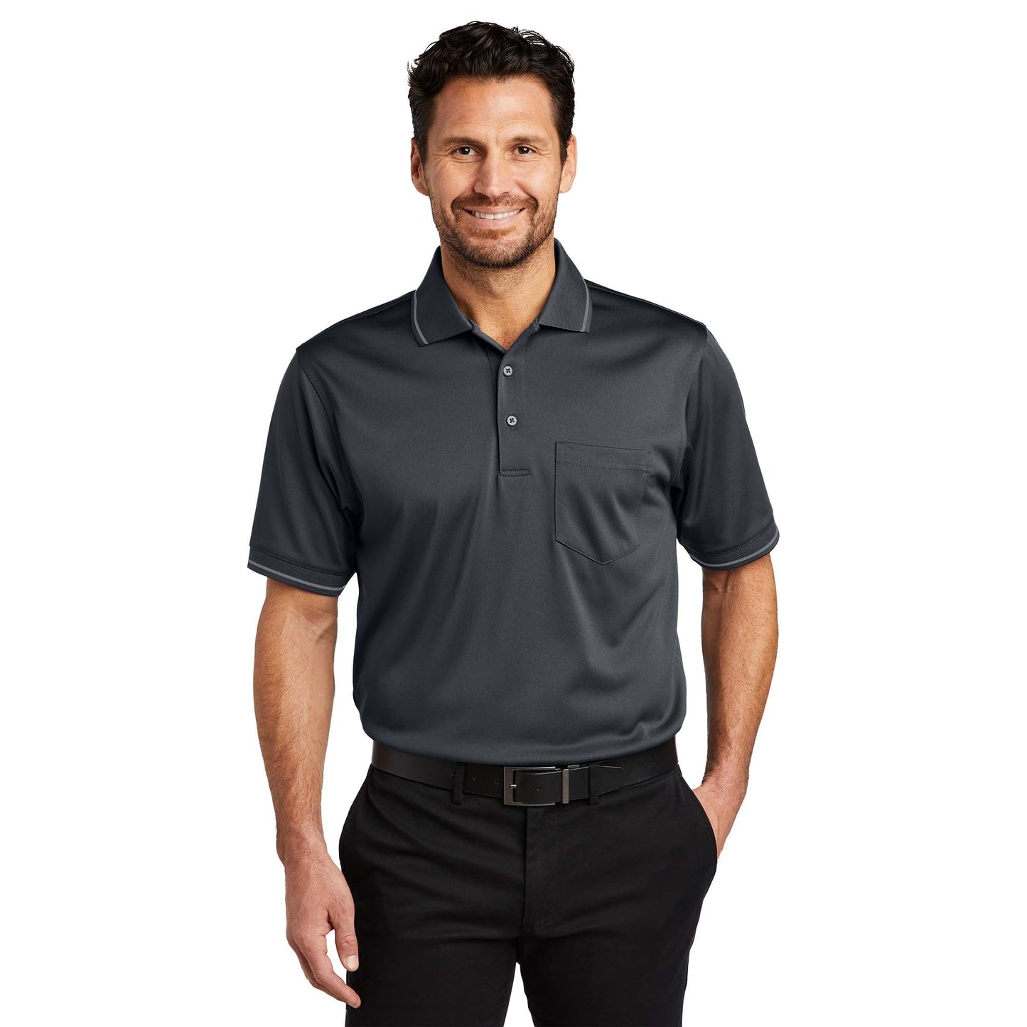 Black/Smoke Grey Polo Shirt - Cornerstone - Snag-Proof