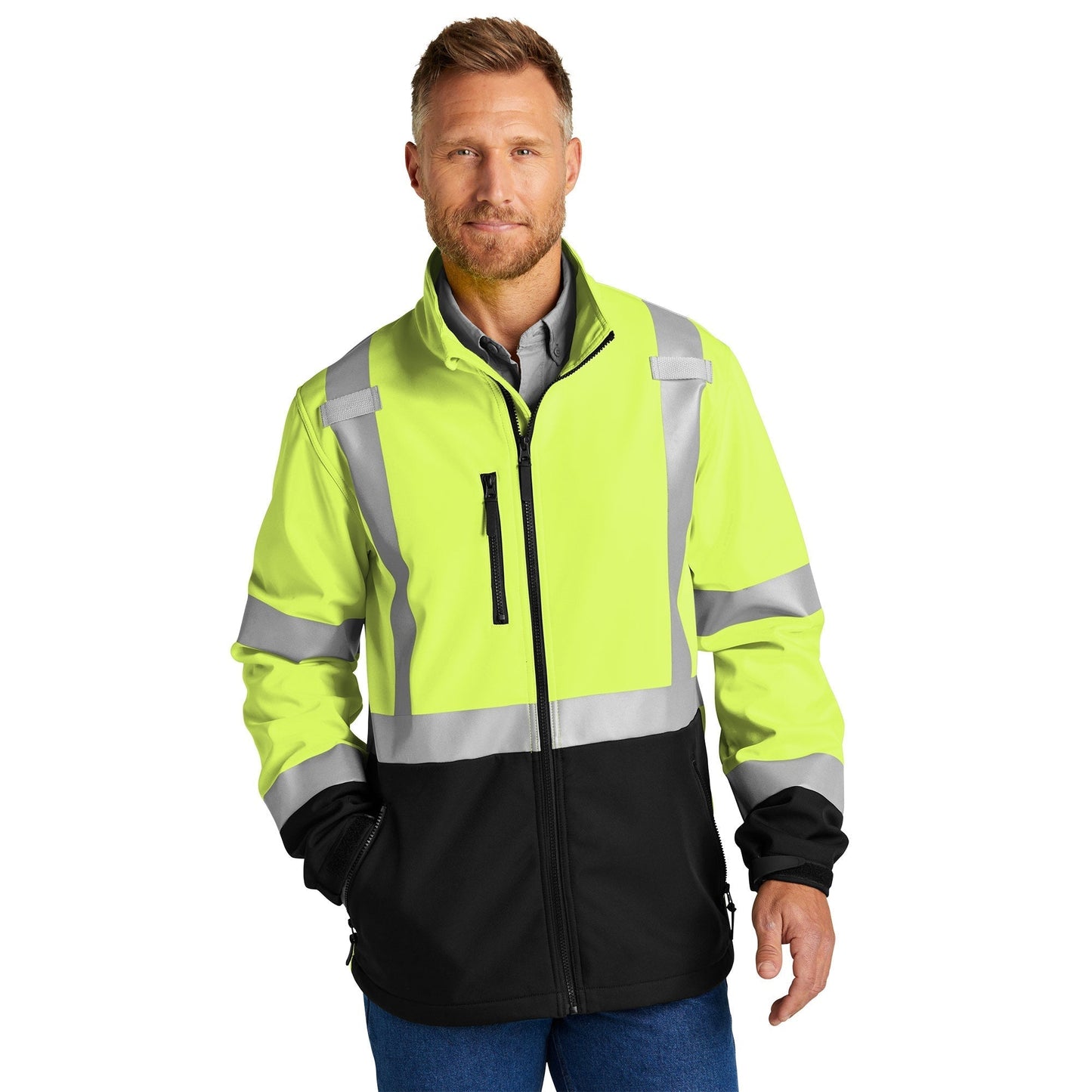 Yellow/Lime Safety Jacket - Cornerstone - Soft Shell
