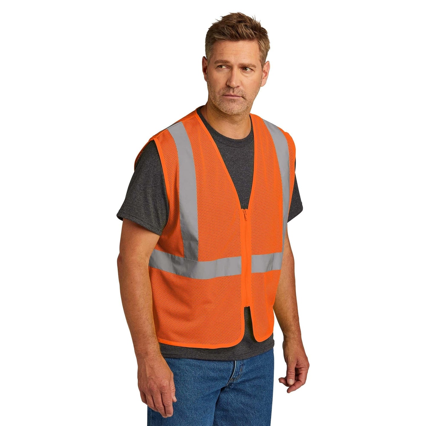 Orange Safety Vests - Cornerstone - Durable Mesh Vest - High Visibility