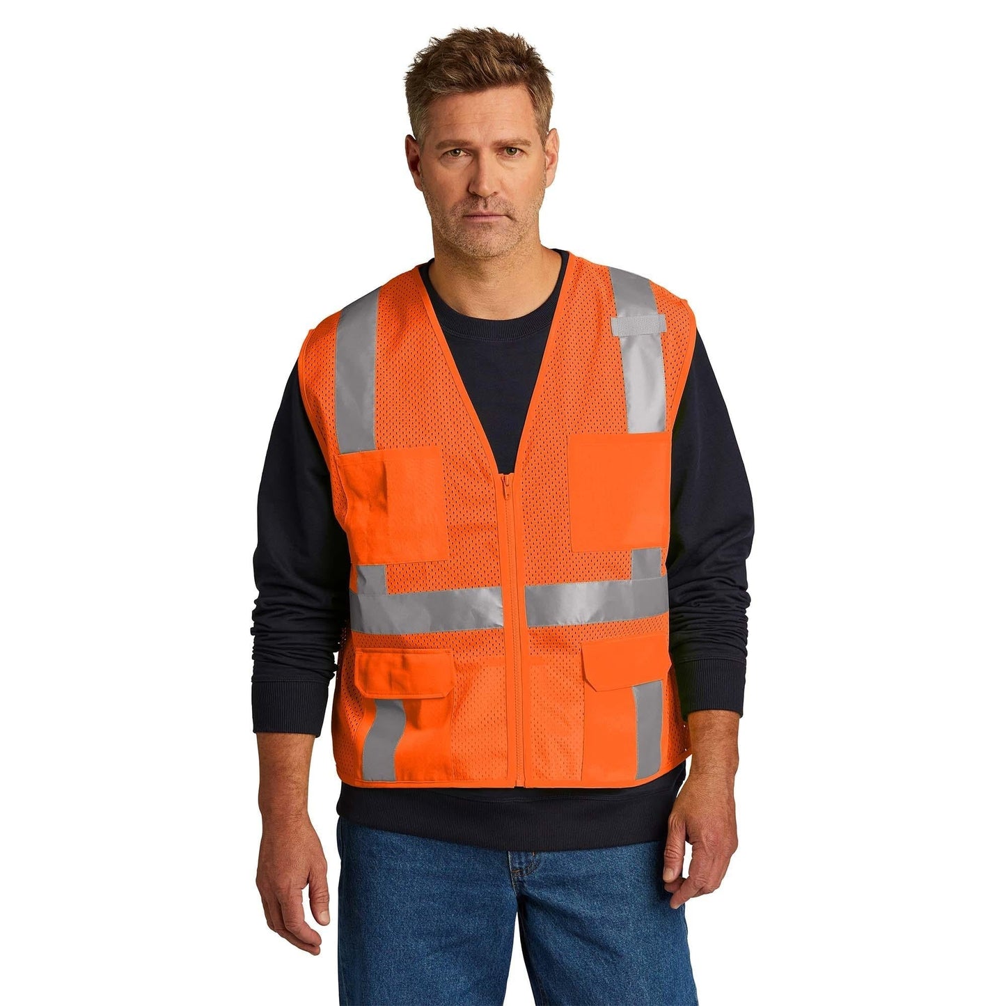 Orange Safety Vests - Cornerstone - Reflective Mesh