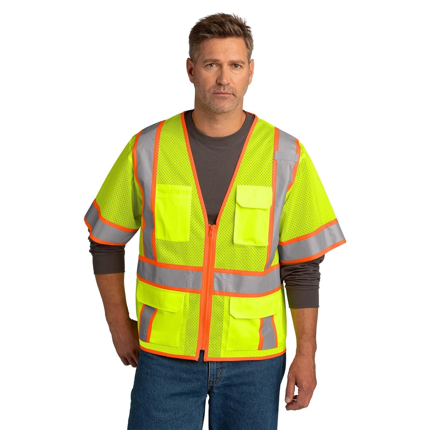 Yellow/Lime Safety Vest - Cornerstone - Reflective Mesh