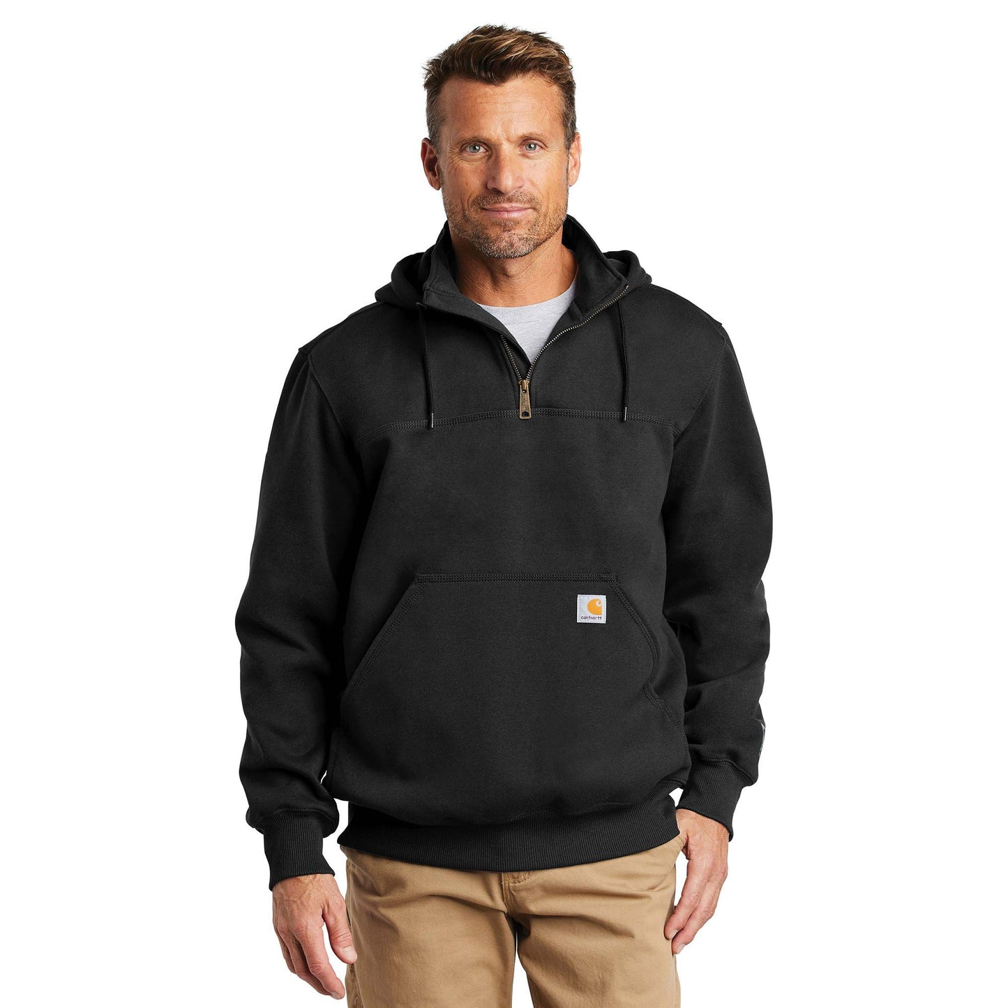 Black Sweatshirt - Carhartt - Durable Hooded Mock