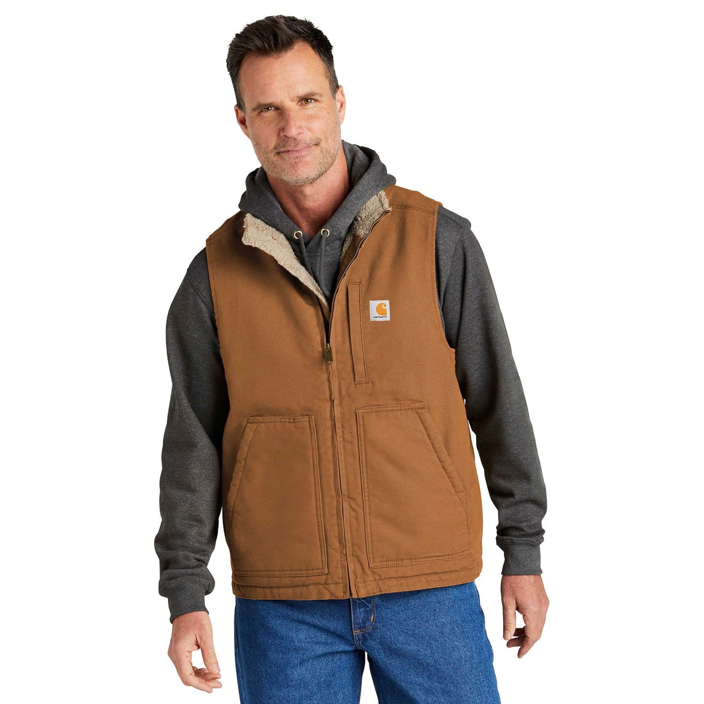 Carhartt Brown Vests - Carhartt - Cozy Sherpa Lined