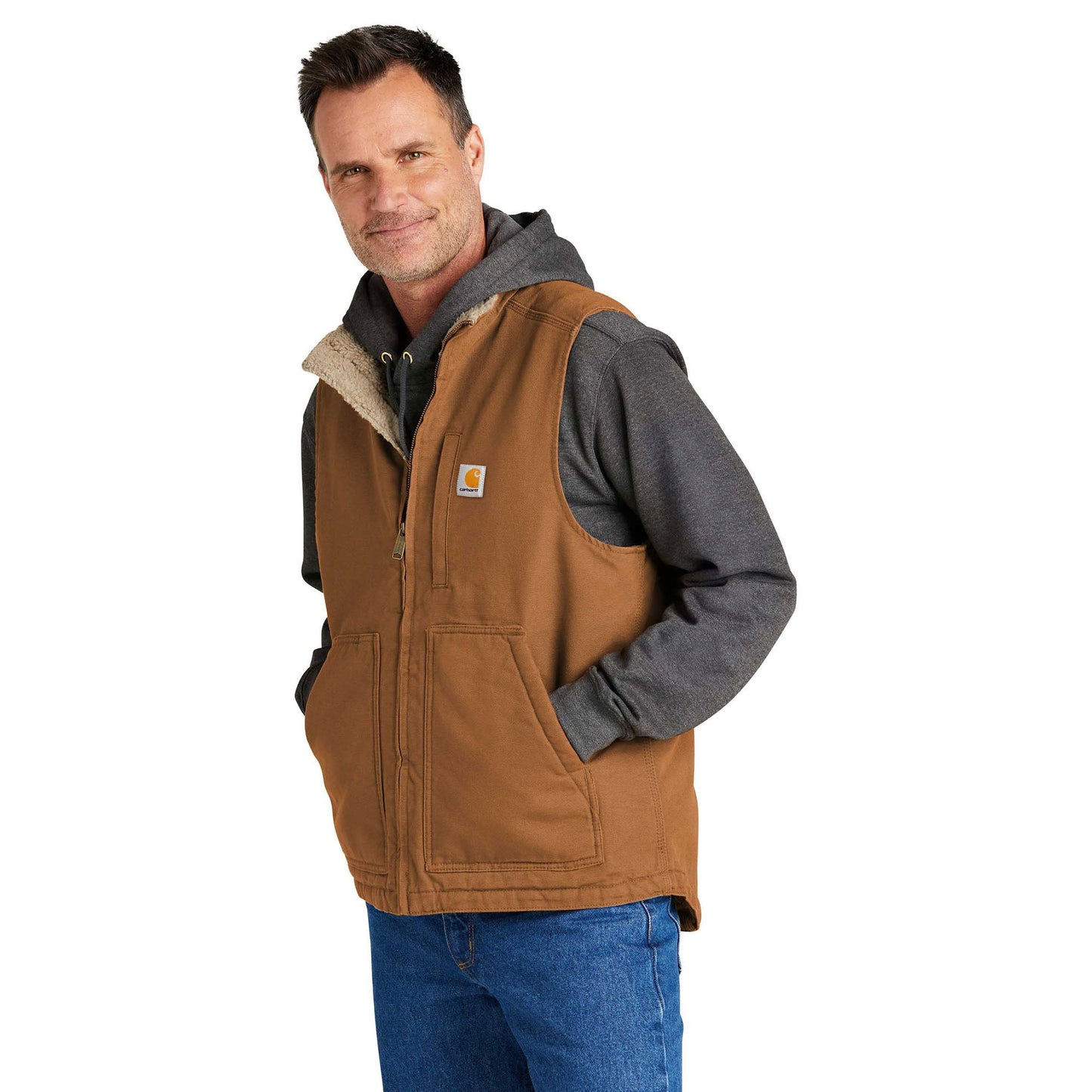 Carhartt Brown Vests - Carhartt - Cozy Sherpa Lined